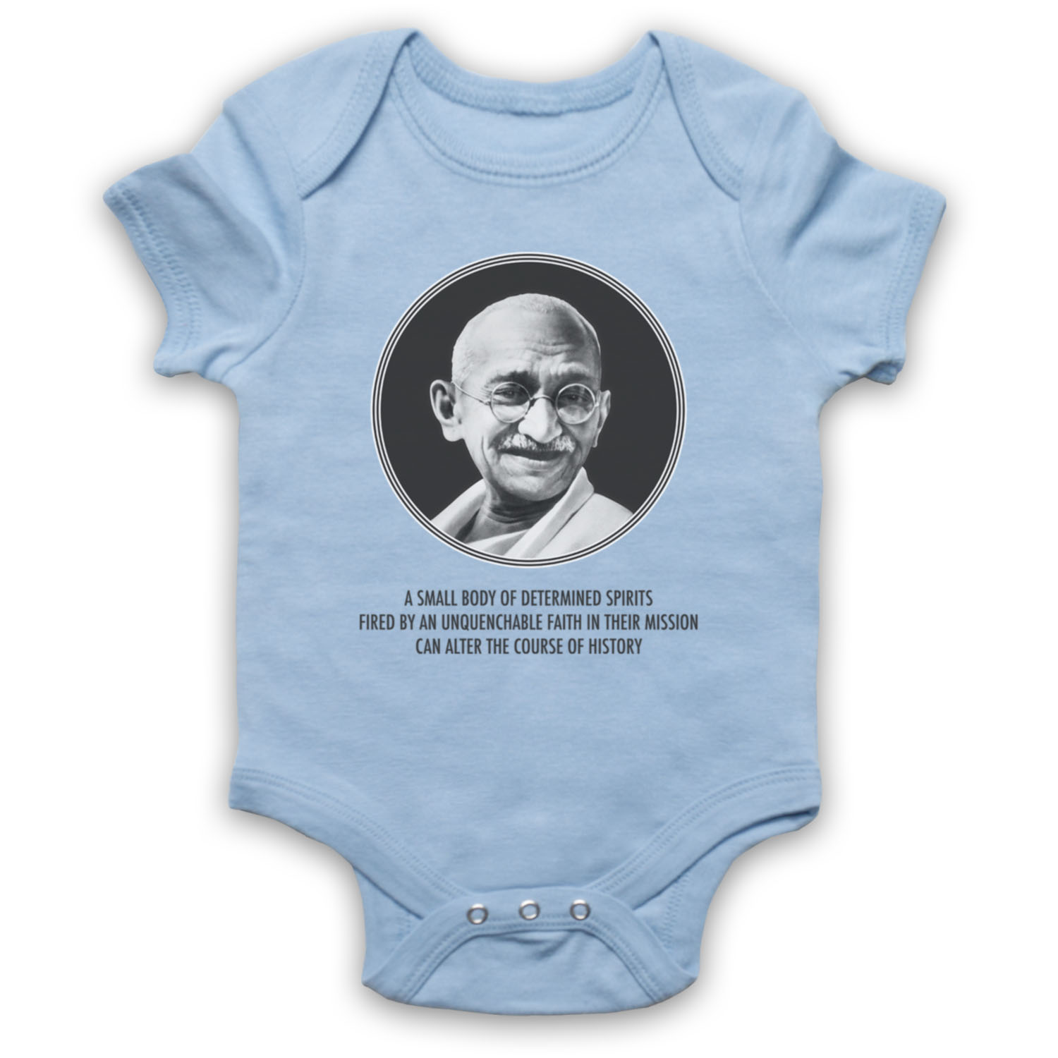 DETERMINED SPIRITS UNOFFICIAL MAHATMA GANDHI HISTORY BABY GROW BABYGROW GIFT - Picture 9 of 10