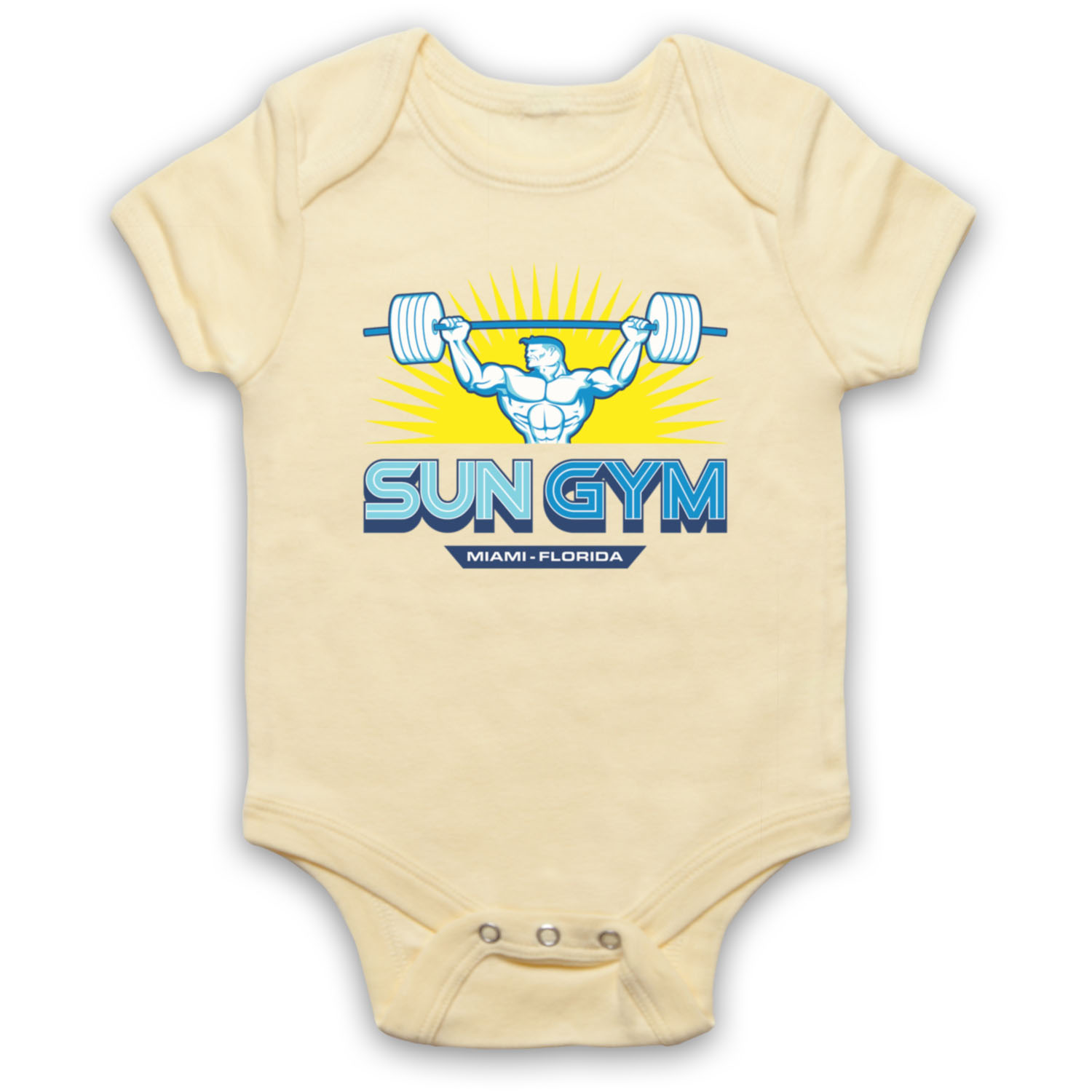 PAIN AND GAIN OFFICIAL SUN GYM MIAMI THE ROCK WORKOUT BABY GROW BABYGROW GIFT - Picture 8 of 10