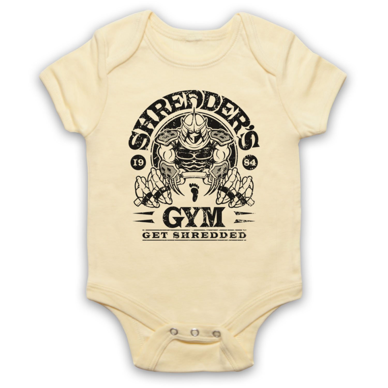 TEENAGE MUTANT NINJA TURTLES SHREDDER'S GYM WORKOUT BABY GROW BABYGROW GIFT - Picture 8 of 10