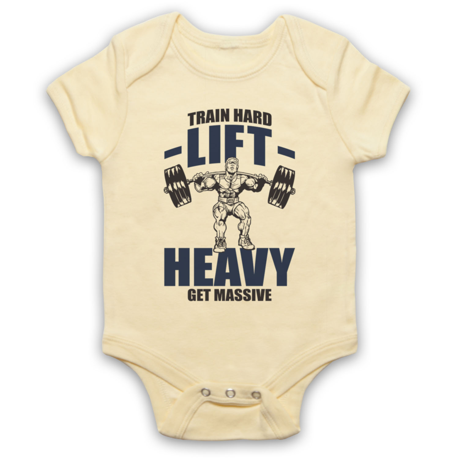 Train Hard Lift Heavy Bodybuilding Gym Workout Weight Baby Grow Babygrow Gift - Picture 8 of 10