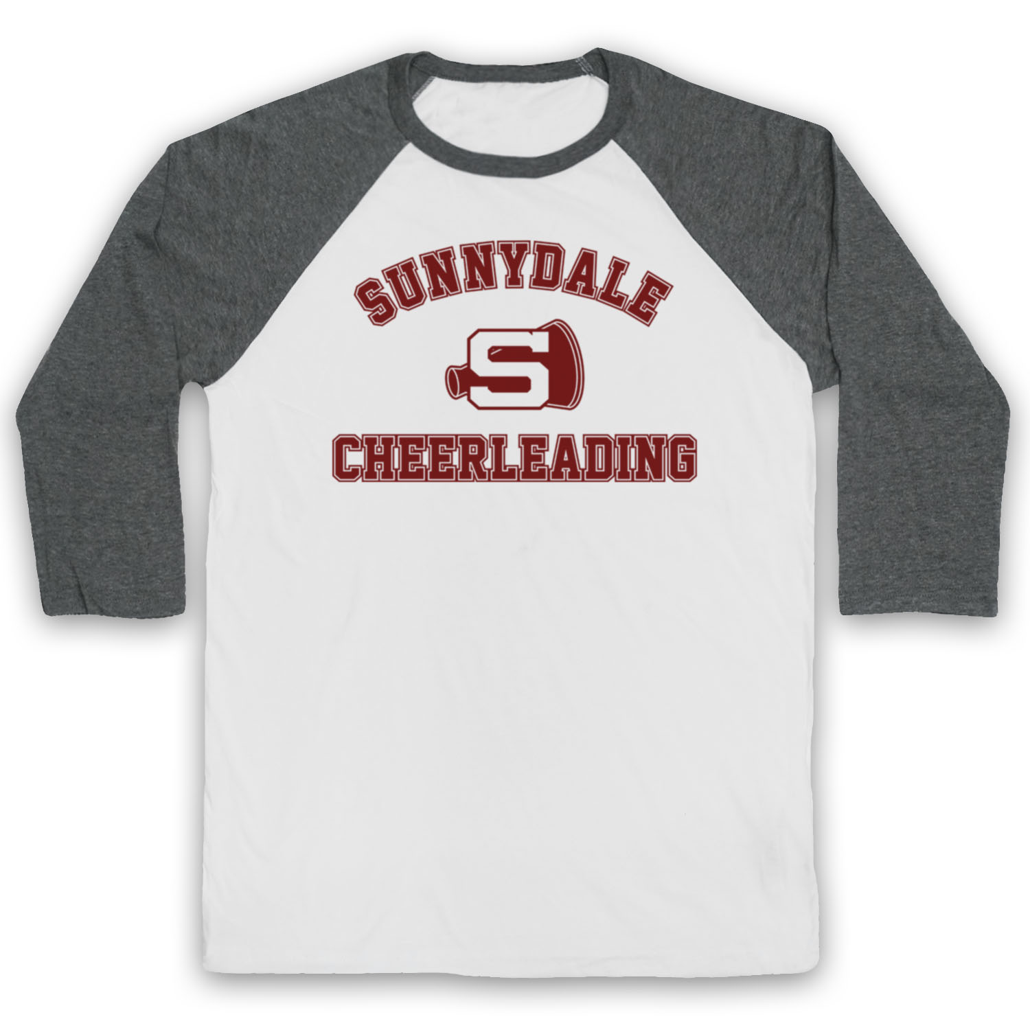 BUFFY THE VAMPIRE SLAYER SUNNYDALE CHEERLEADING LOGO 3/4 SLEEVE BASEBALL TEE - Picture 8 of 11