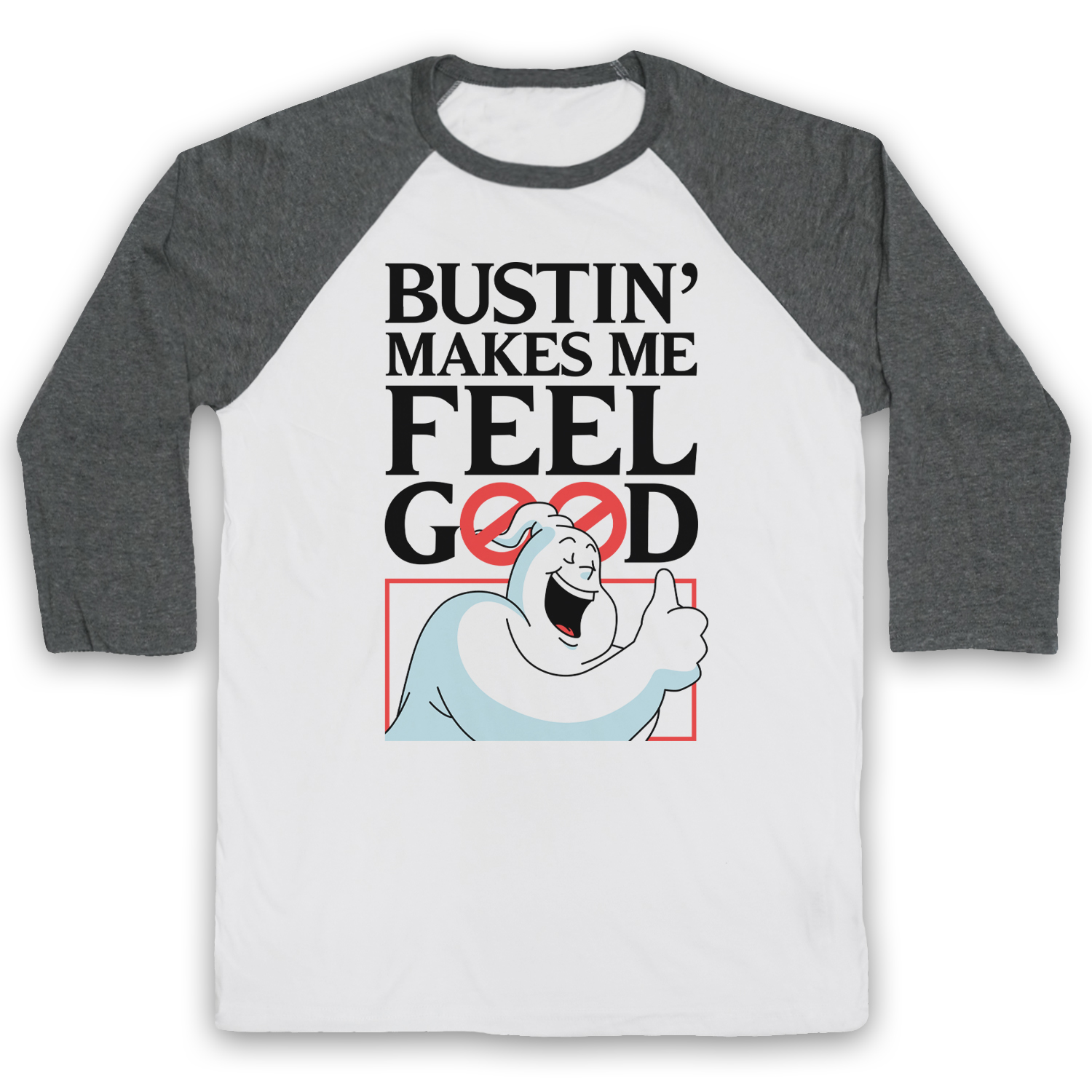 Ghost Bustin' Makes Me Feel Good Paranormal Busters Baseball T-Shirt All Sizes - Picture 9 of 9