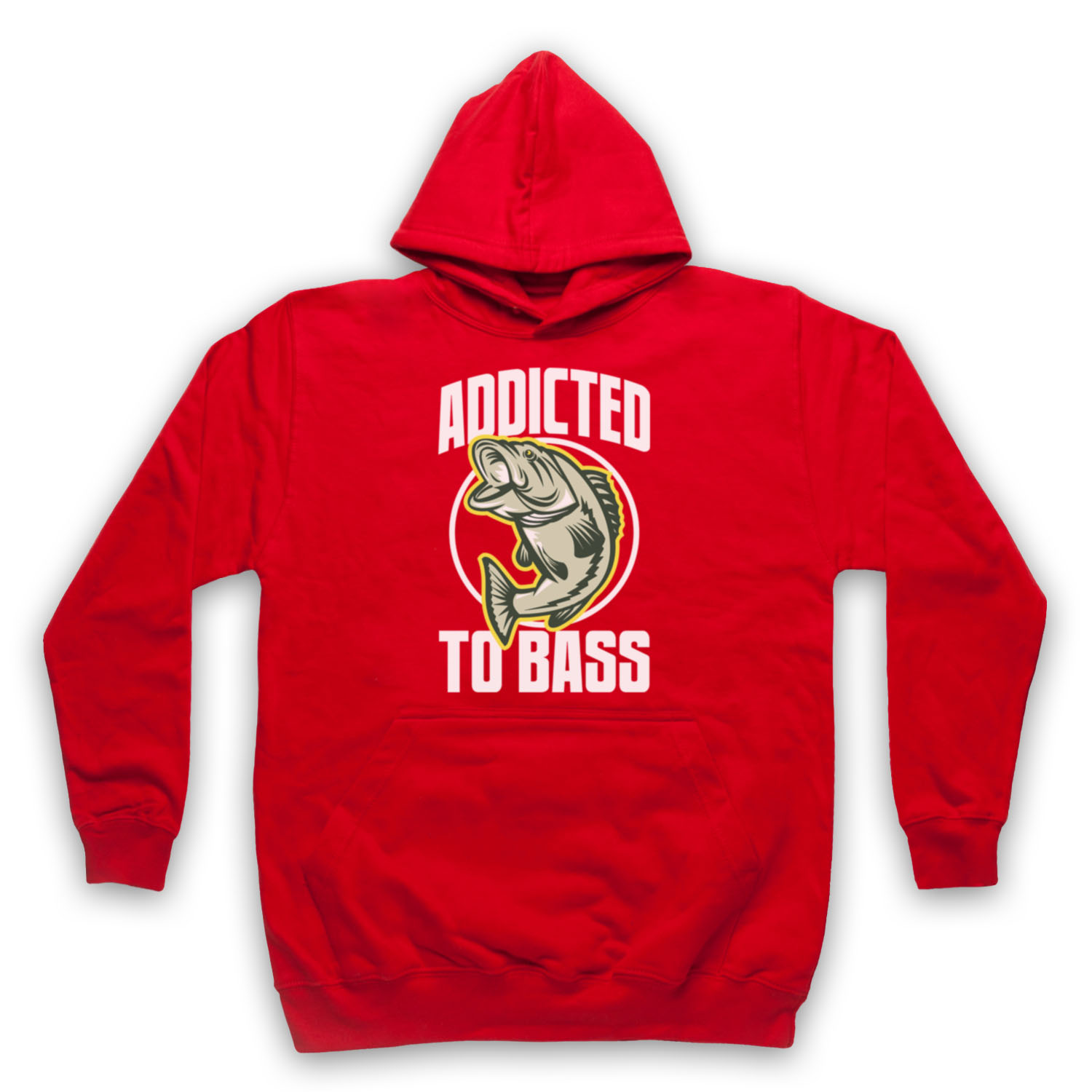 ADDICTED TO BASS FISHING ROD ENTHUSIAST ANGLING FUNNY ADULTS UNISEX HOODIE