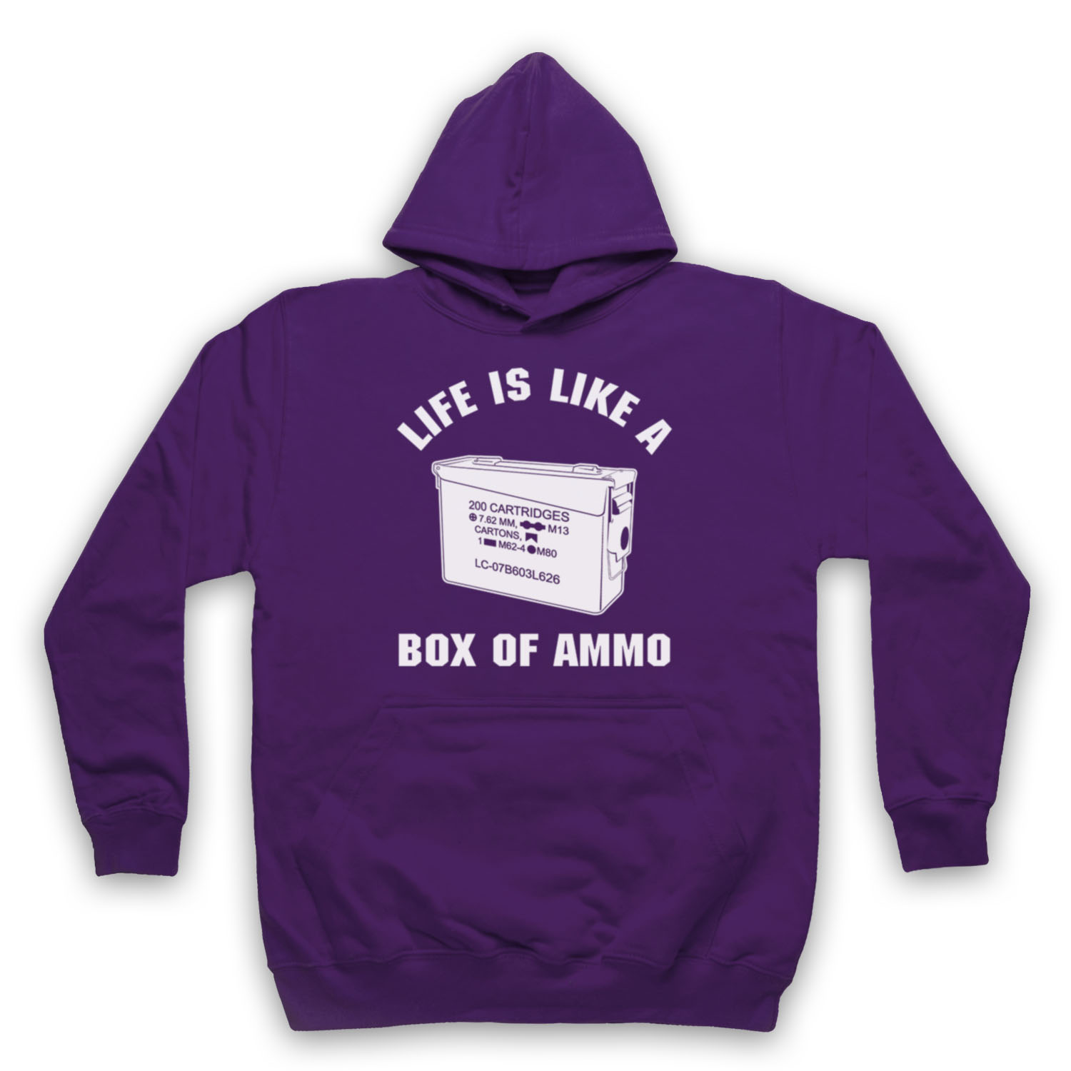 DUKE NUKEM UNOFFICIAL LIFE IS LIKE BOX AMMO VIDEO GAME ADULTS UNISEX HOODIE - Picture 11 of 11