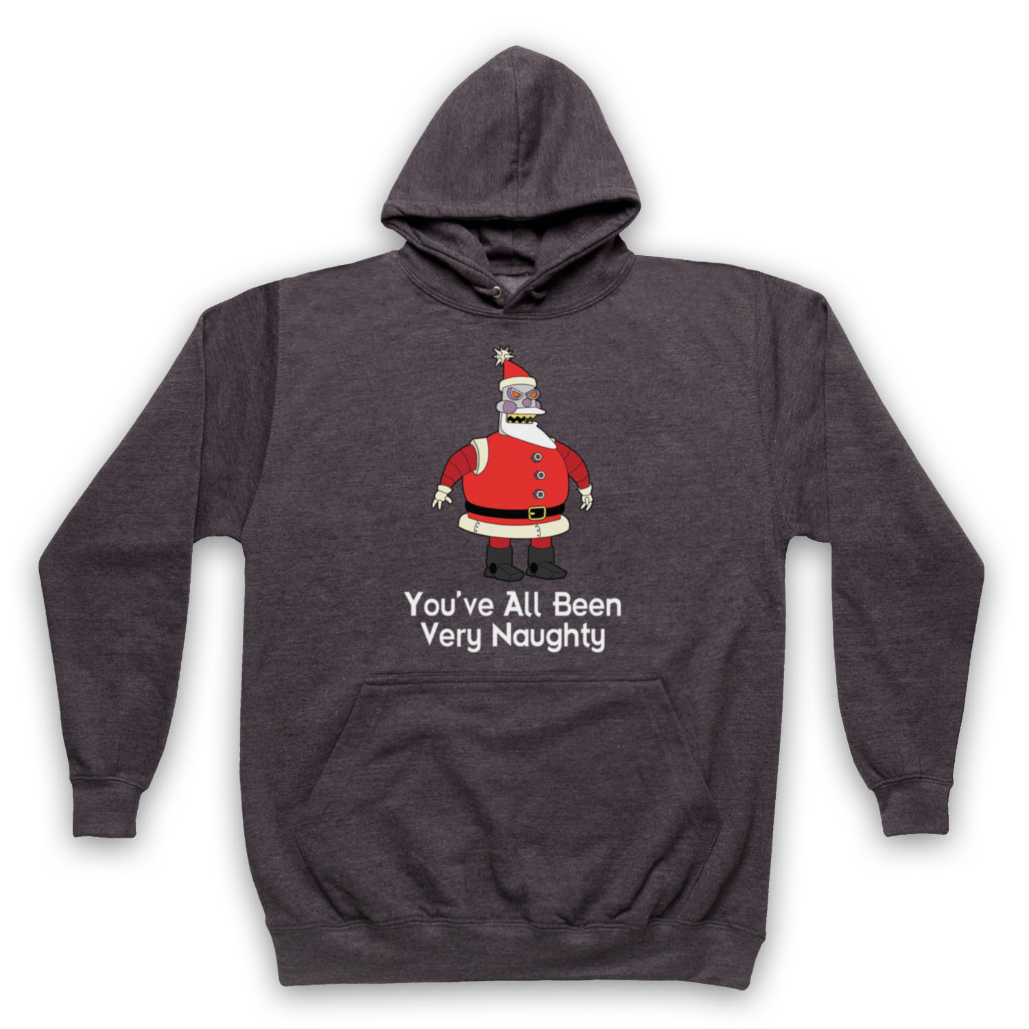 FUTURE CARTOON ROBOT SANTA UNOFFICIAL ALL BEEN NAUGHTY ADULTS UNISEX HOODIE - Picture 8 of 11