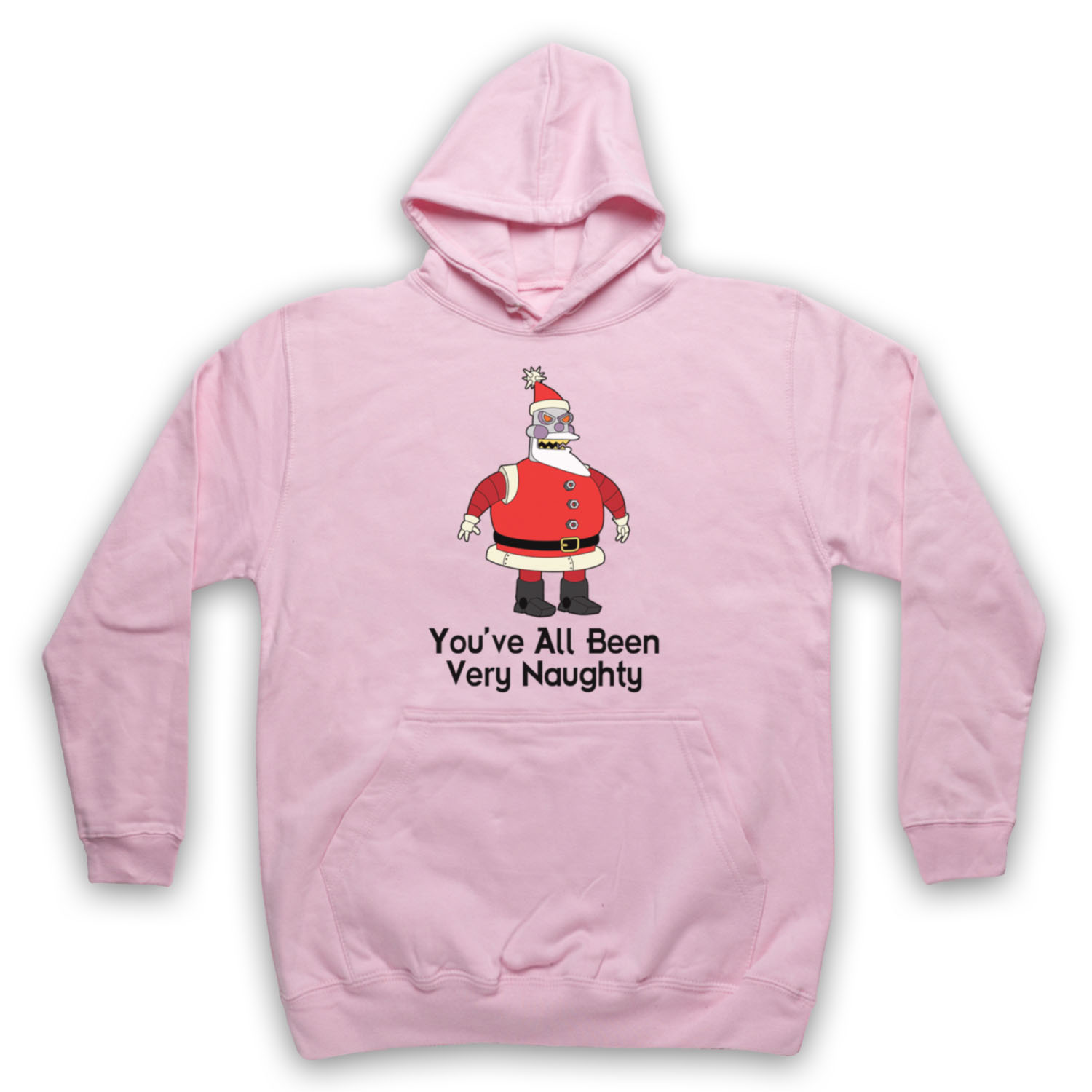 FUTURE CARTOON ROBOT SANTA UNOFFICIAL ALL BEEN NAUGHTY ADULTS UNISEX HOODIE - Picture 10 of 11