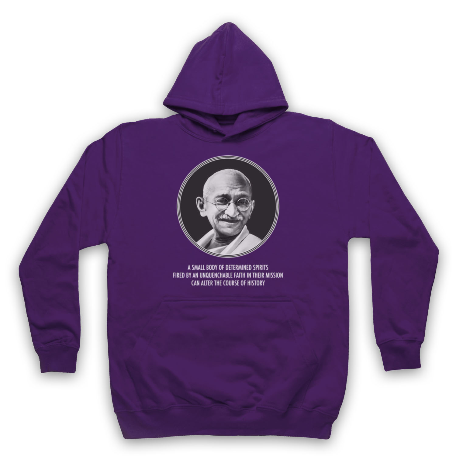 DETERMINED SPIRITS UNOFFICIAL MAHATMA GANDHI HISTORY ADULTS UNISEX HOODIE - Picture 11 of 11