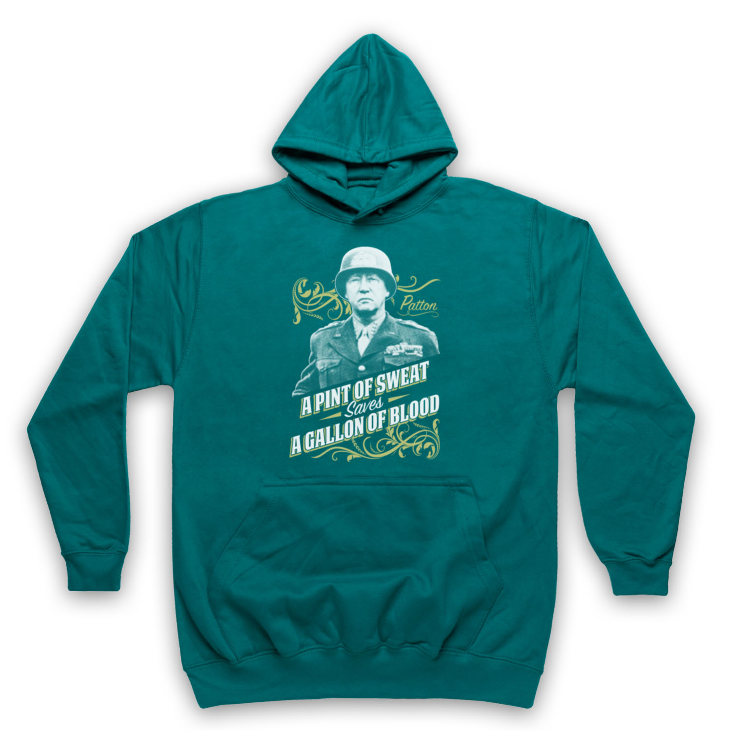A PINT OF SWEAT UNOFFICIAL GENERAL PATTON MILITARY ARMY ADULTS UNISEX HOODIE - Picture 9 of 11
