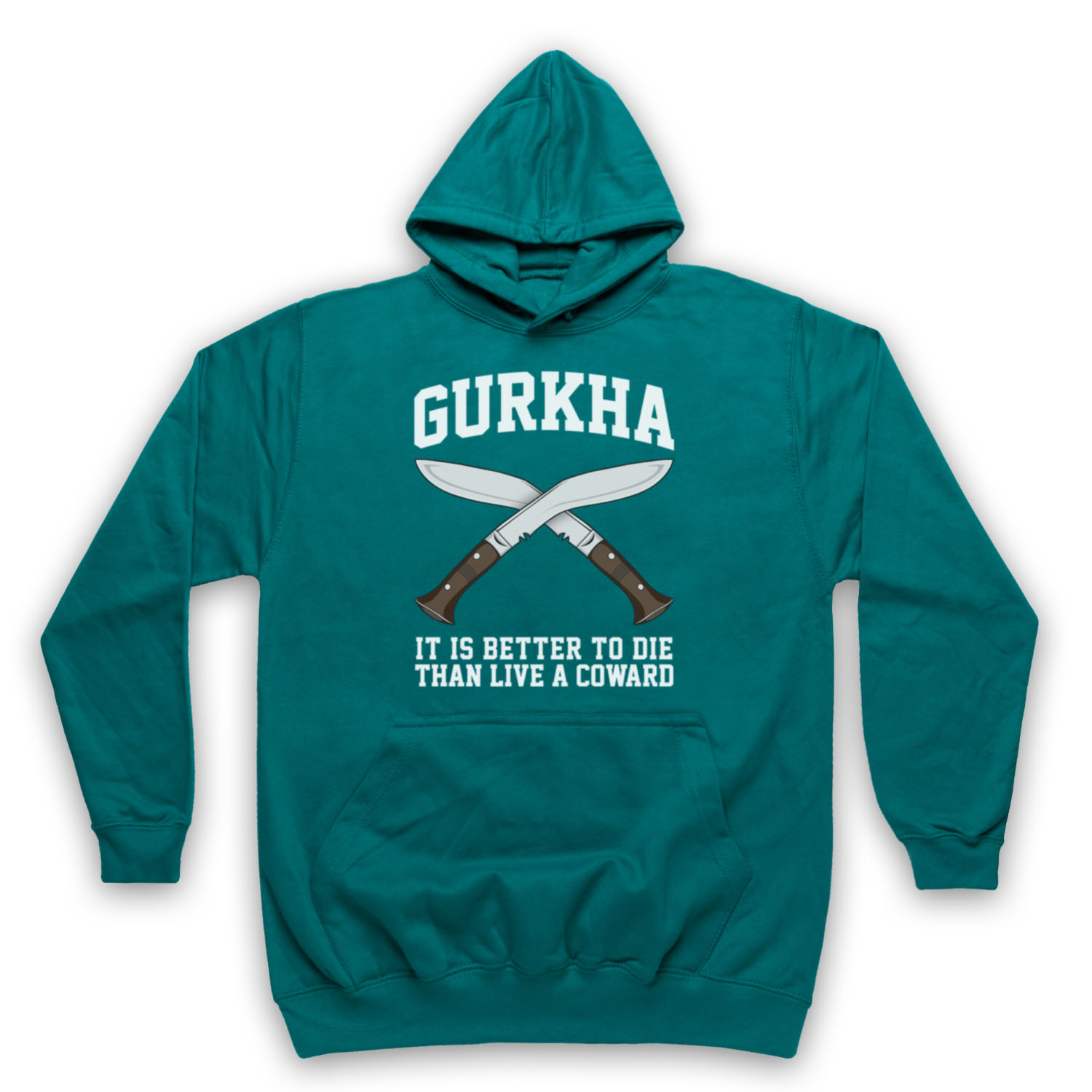 GURKHA MOTTO REGIMENT ARMY SLOGAN KUKRI ELITE FORCE WAR ADULTS UNISEX HOODIE - Picture 9 of 11