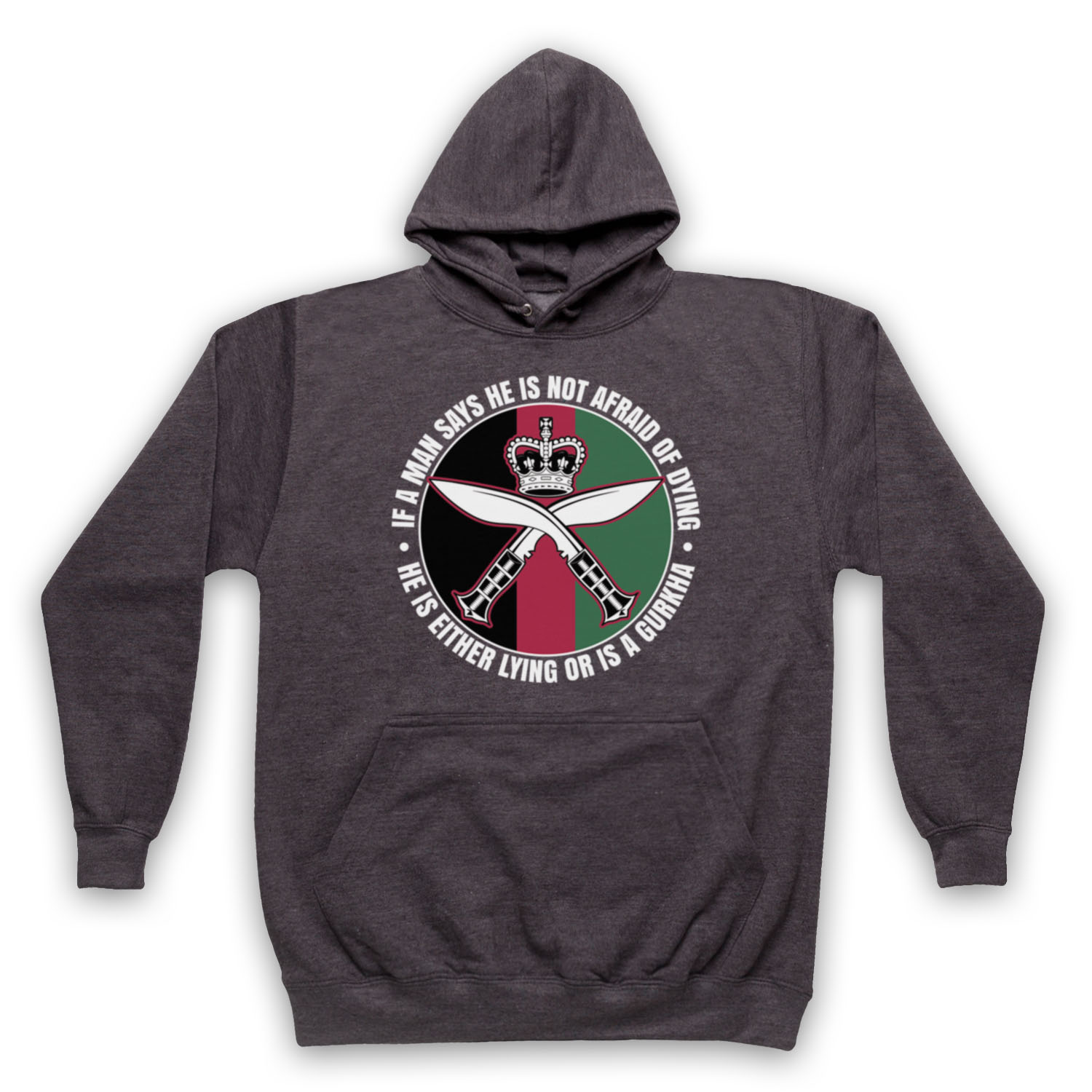 GURKHA SAM MANEKSHAW QUOTE ARMY SLOGAN KUKRI NEPALESE ADULTS UNISEX HOODIE - Picture 8 of 11