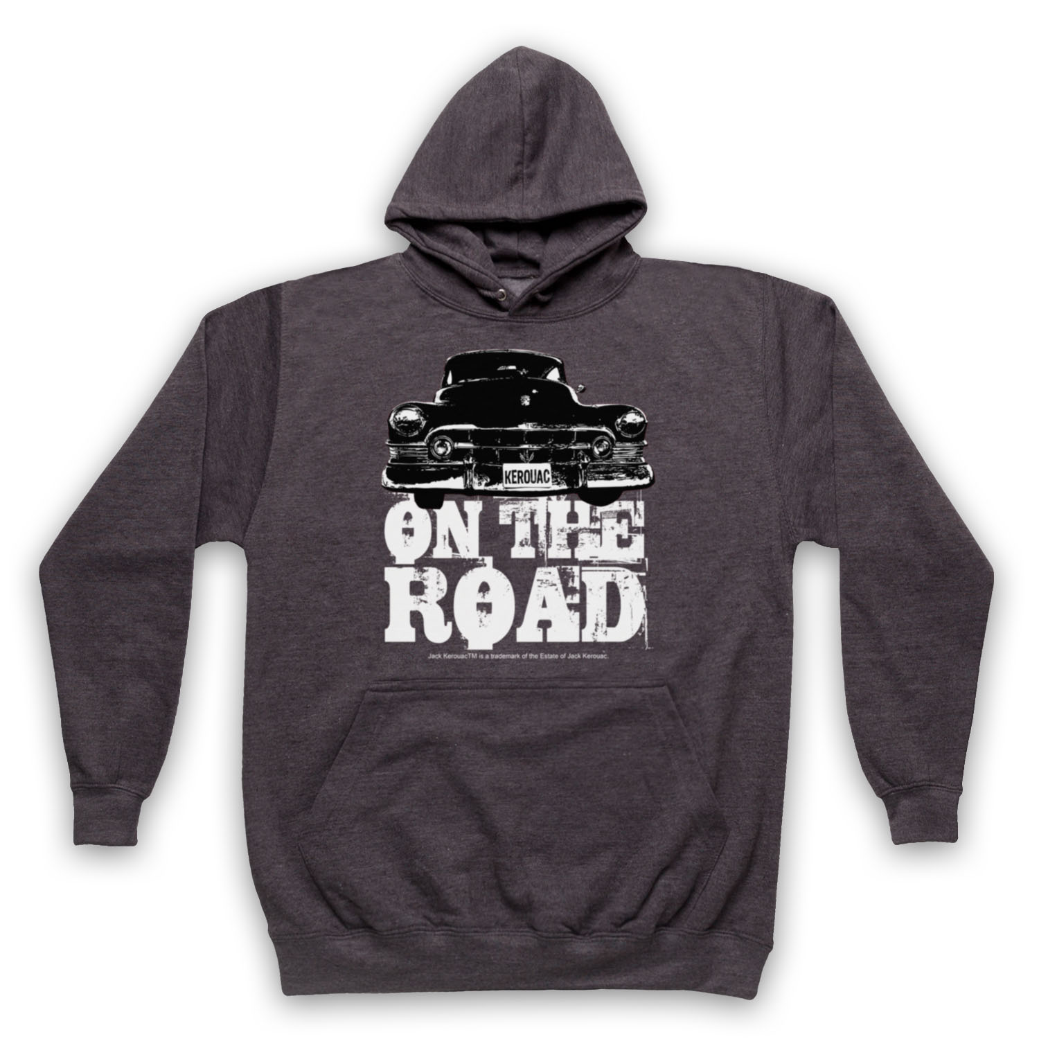 ON THE ROAD UNOFFICIAL CADDILLAC JACK KEROUAC CADDY ADULTS UNISEX HOODIE - Picture 8 of 11