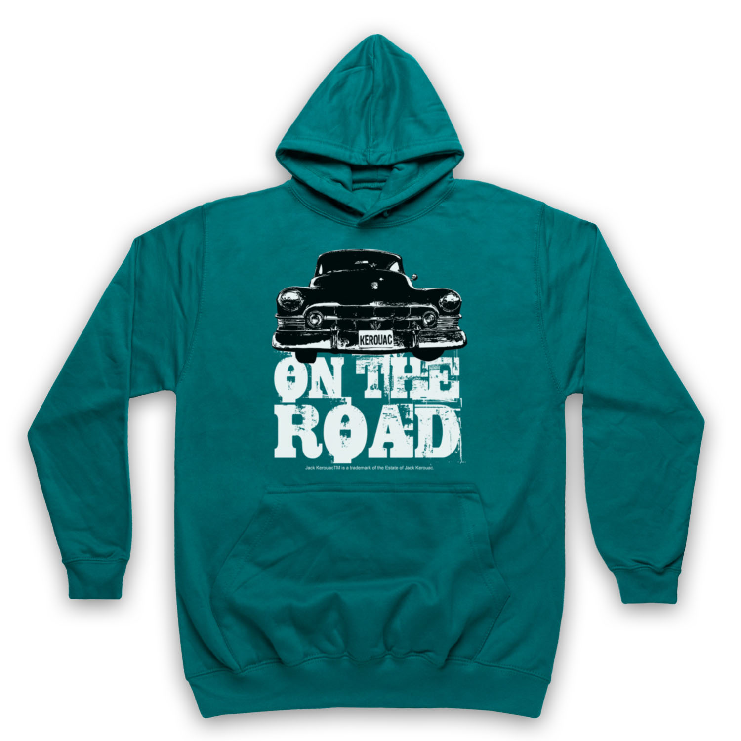 ON THE ROAD UNOFFICIAL CADDILLAC JACK KEROUAC CADDY ADULTS UNISEX HOODIE - Picture 9 of 11