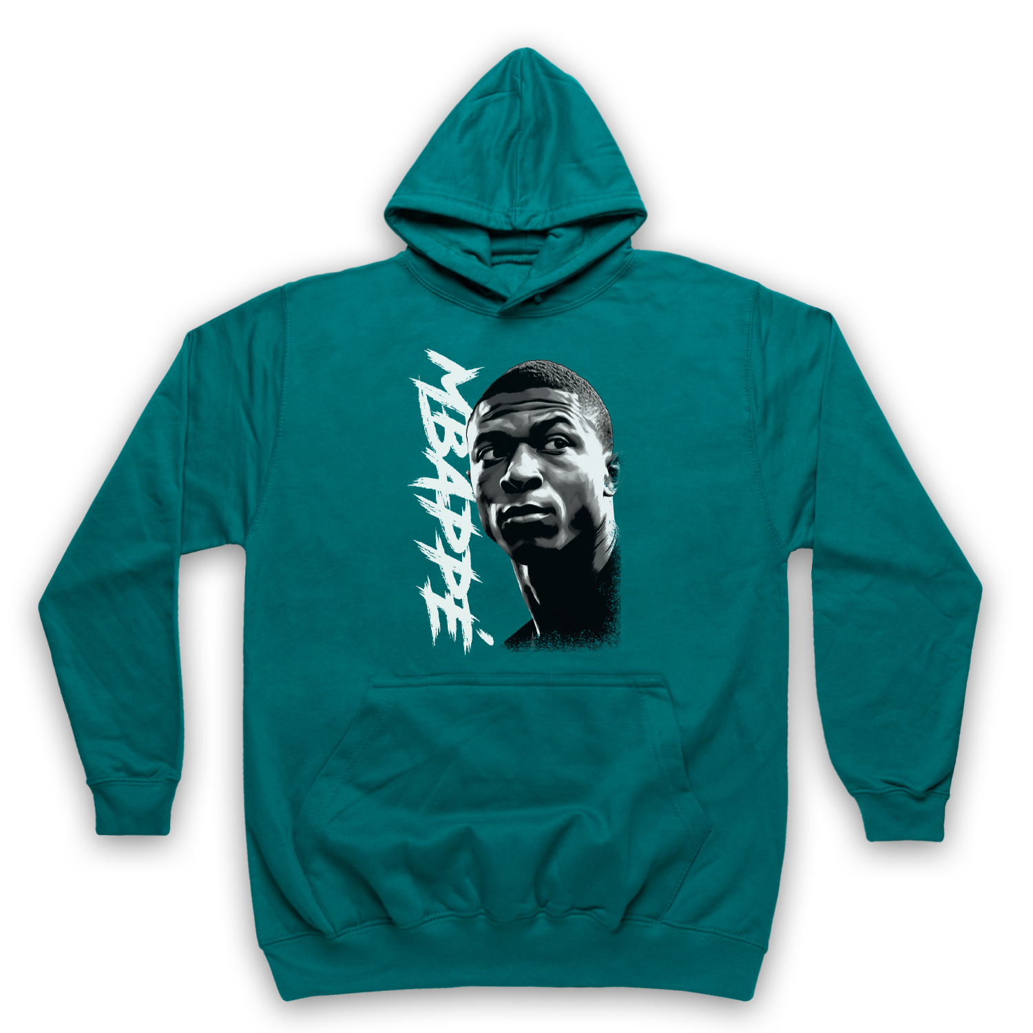 KYLIAN ILLUSTRATION FOOTBALL SOCCER HERO LEGEND MBAPPÉ ADULTS MBAPPE HOODIE - Picture 9 of 11