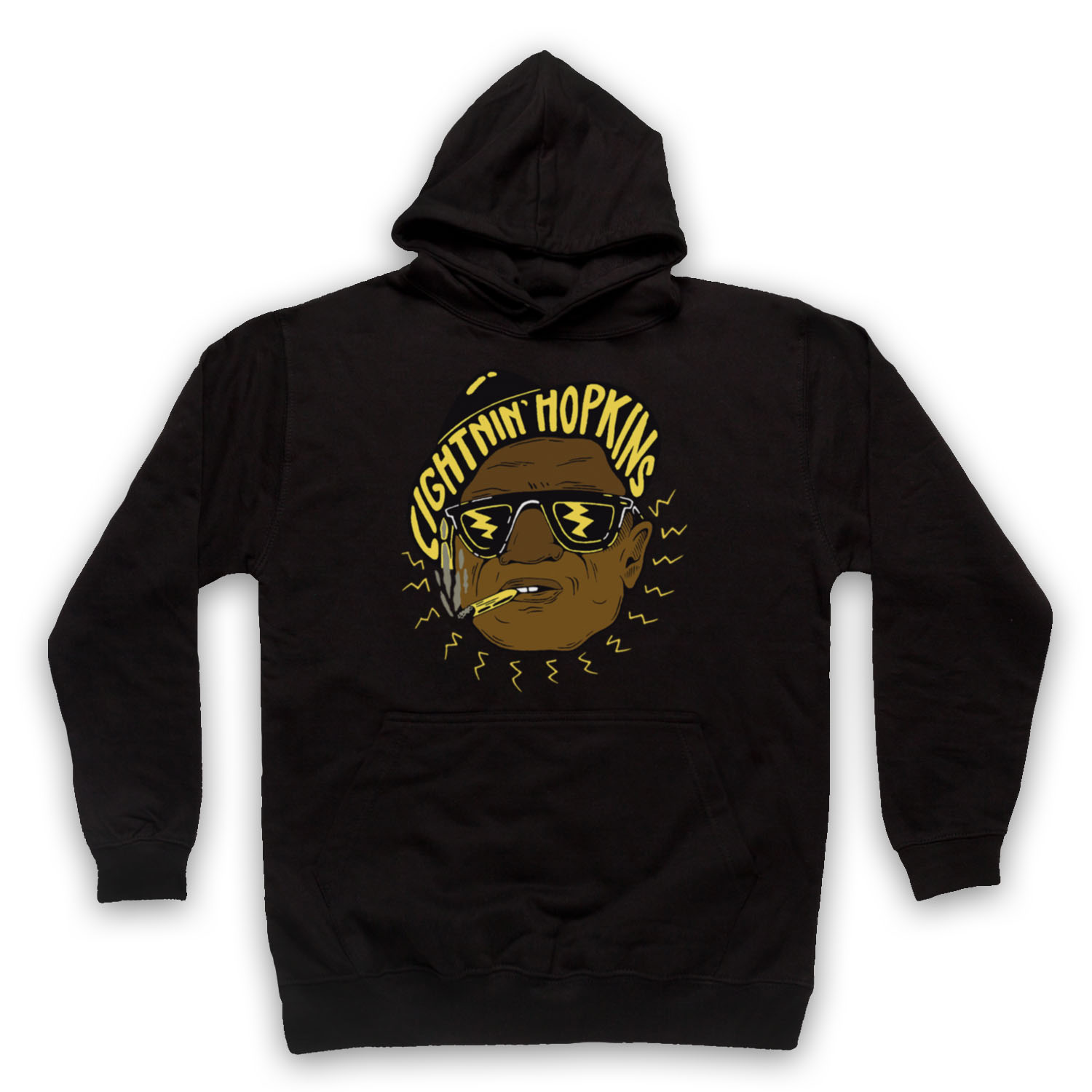 BLUES LEGEND UNOFFICIAL LIGHTNIN' HOPKINS MUSICIAN ADULTS UNISEX HOODIE - Picture 2 of 11