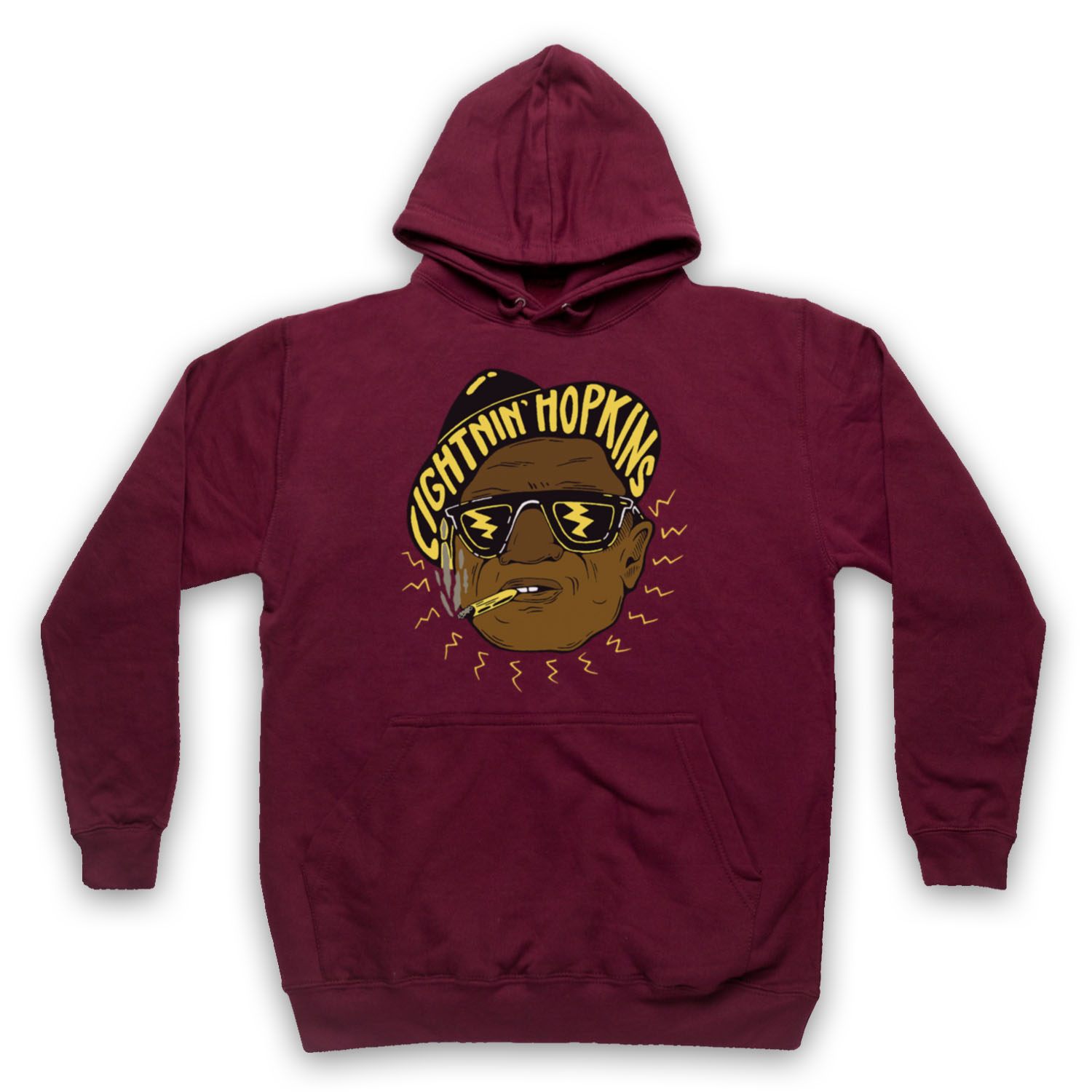 BLUES LEGEND UNOFFICIAL LIGHTNIN' HOPKINS MUSICIAN ADULTS UNISEX HOODIE - Picture 7 of 11