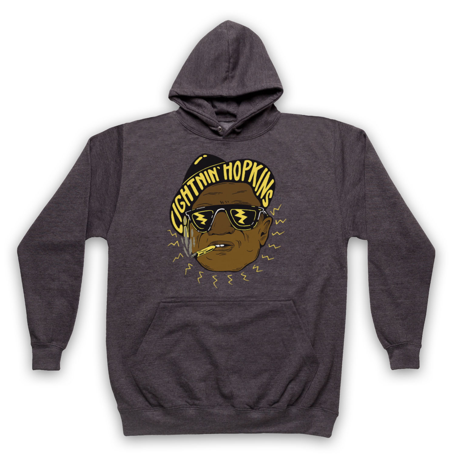 BLUES LEGEND UNOFFICIAL LIGHTNIN' HOPKINS MUSICIAN ADULTS UNISEX HOODIE - Picture 8 of 11