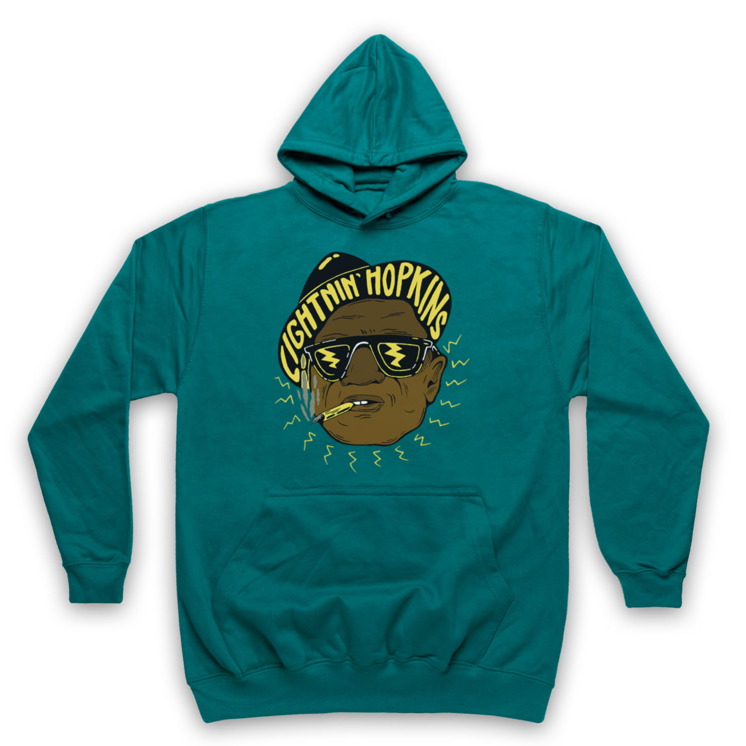BLUES LEGEND UNOFFICIAL LIGHTNIN' HOPKINS MUSICIAN ADULTS UNISEX HOODIE - Picture 9 of 11