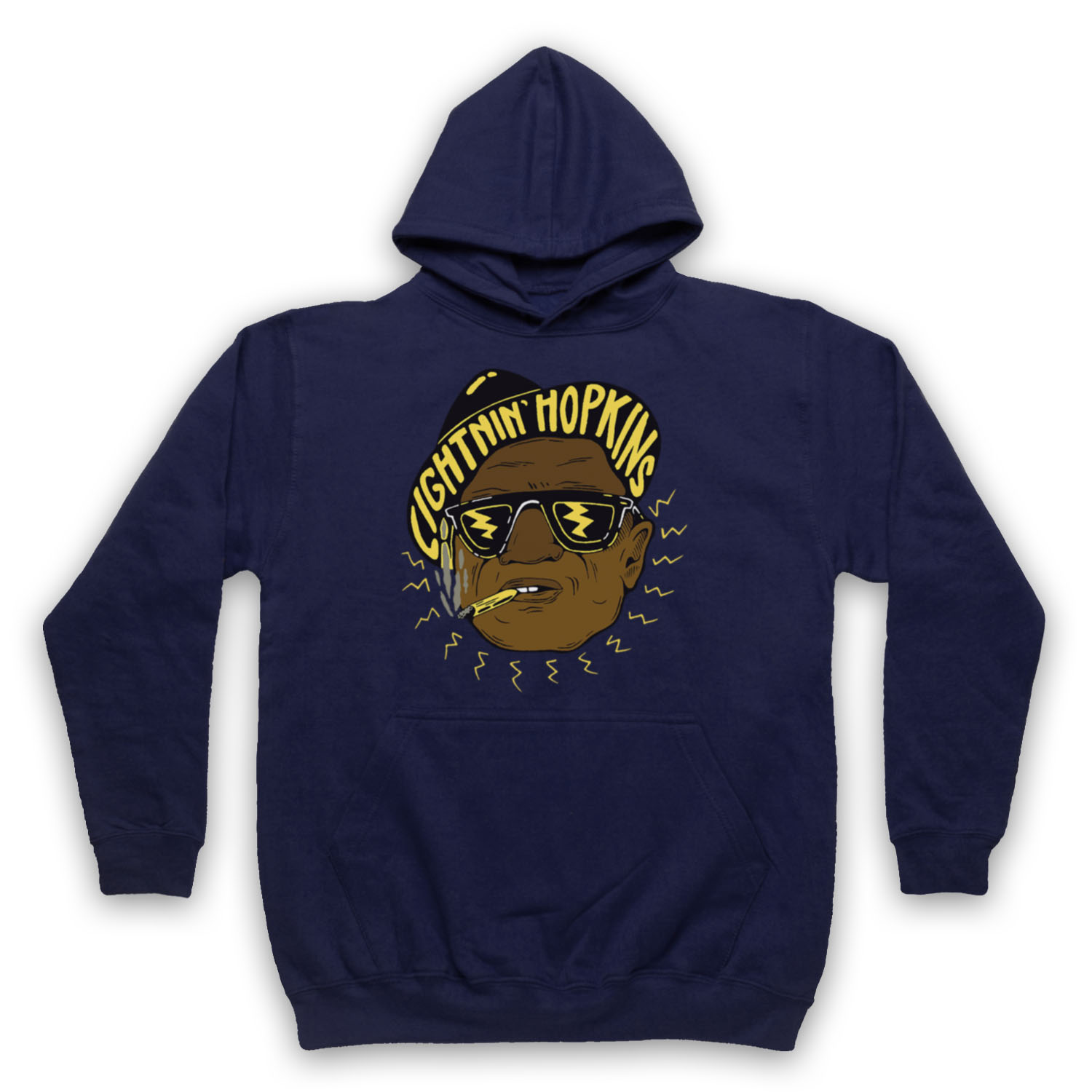 BLUES LEGEND UNOFFICIAL LIGHTNIN' HOPKINS MUSICIAN ADULTS UNISEX HOODIE - Picture 3 of 11