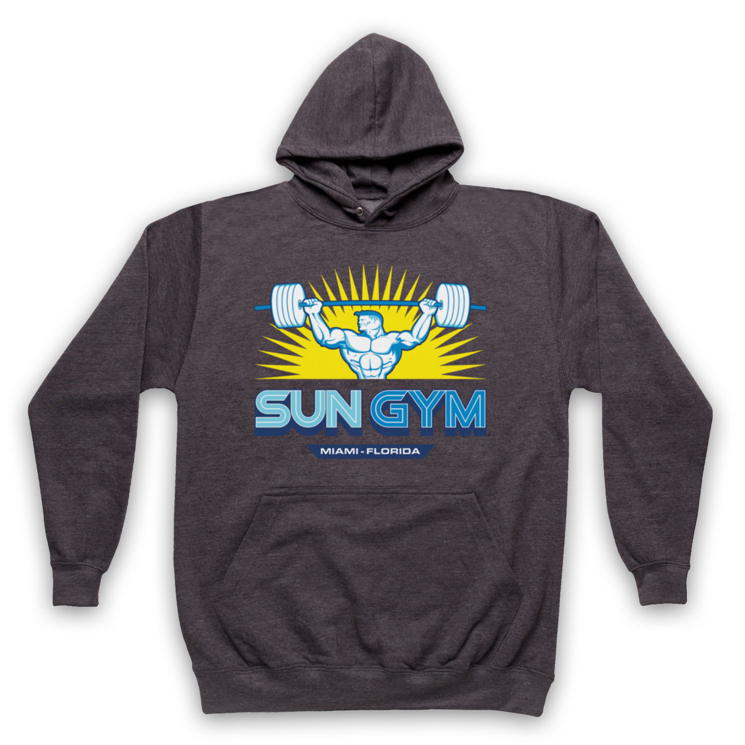 PAIN AND GAIN UNOFFICIAL SUN GYM MIAMI THE ROCK WORKOUT ADULTS UNISEX HOODIE - Picture 8 of 11