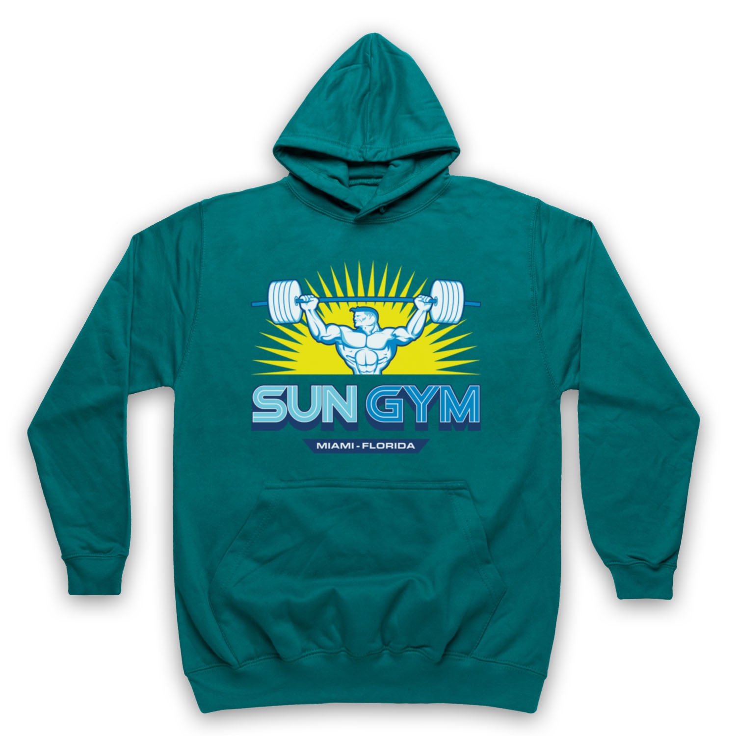 PAIN AND GAIN UNOFFICIAL SUN GYM MIAMI THE ROCK WORKOUT ADULTS UNISEX HOODIE - Picture 9 of 11