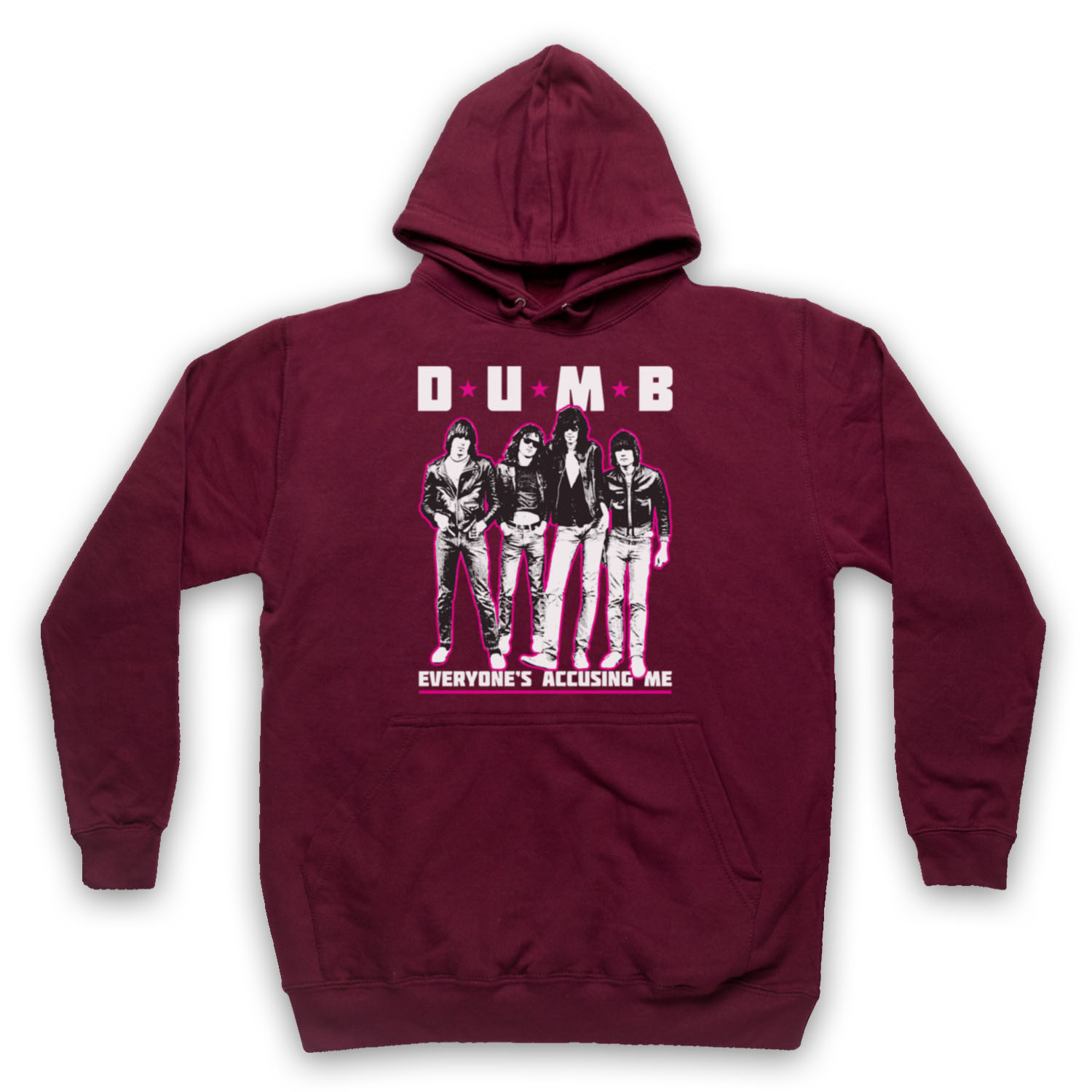 PINHEAD D-U-M-B JOEY DEE DEE JOHNNY TOMMY PUNK ROCK BAND ADULTS UNISEX HOODIE - Picture 7 of 11