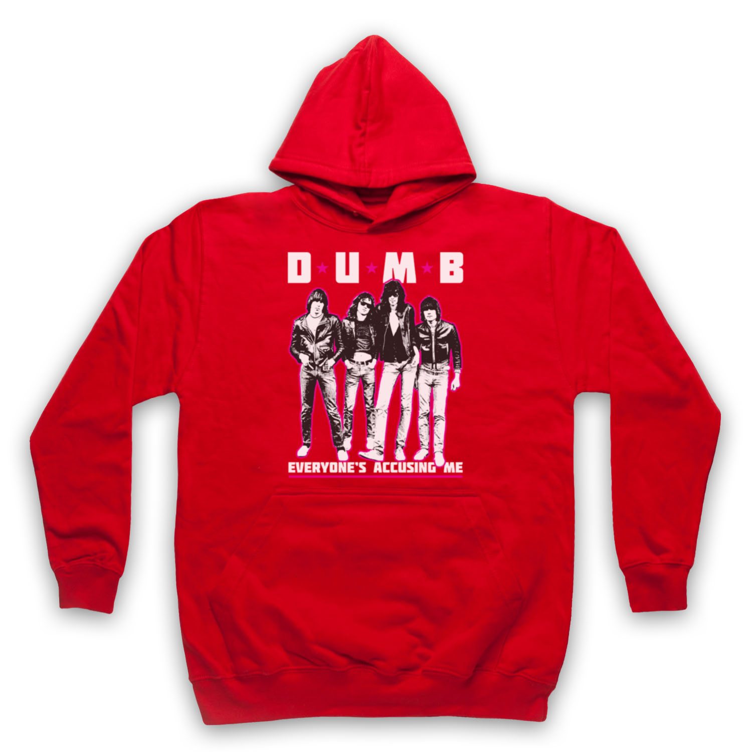 PINHEAD D-U-M-B JOEY DEE DEE JOHNNY TOMMY PUNK ROCK BAND ADULTS UNISEX HOODIE - Picture 5 of 11