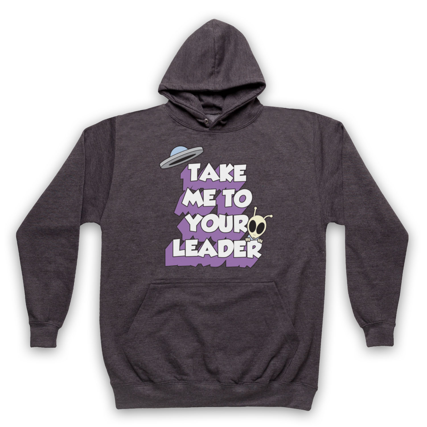 TAKE ME TO YOUR LEADER RETRO UFO SPACE ALIEN SCI FI ADULTS UNISEX HOODIE - Picture 8 of 11