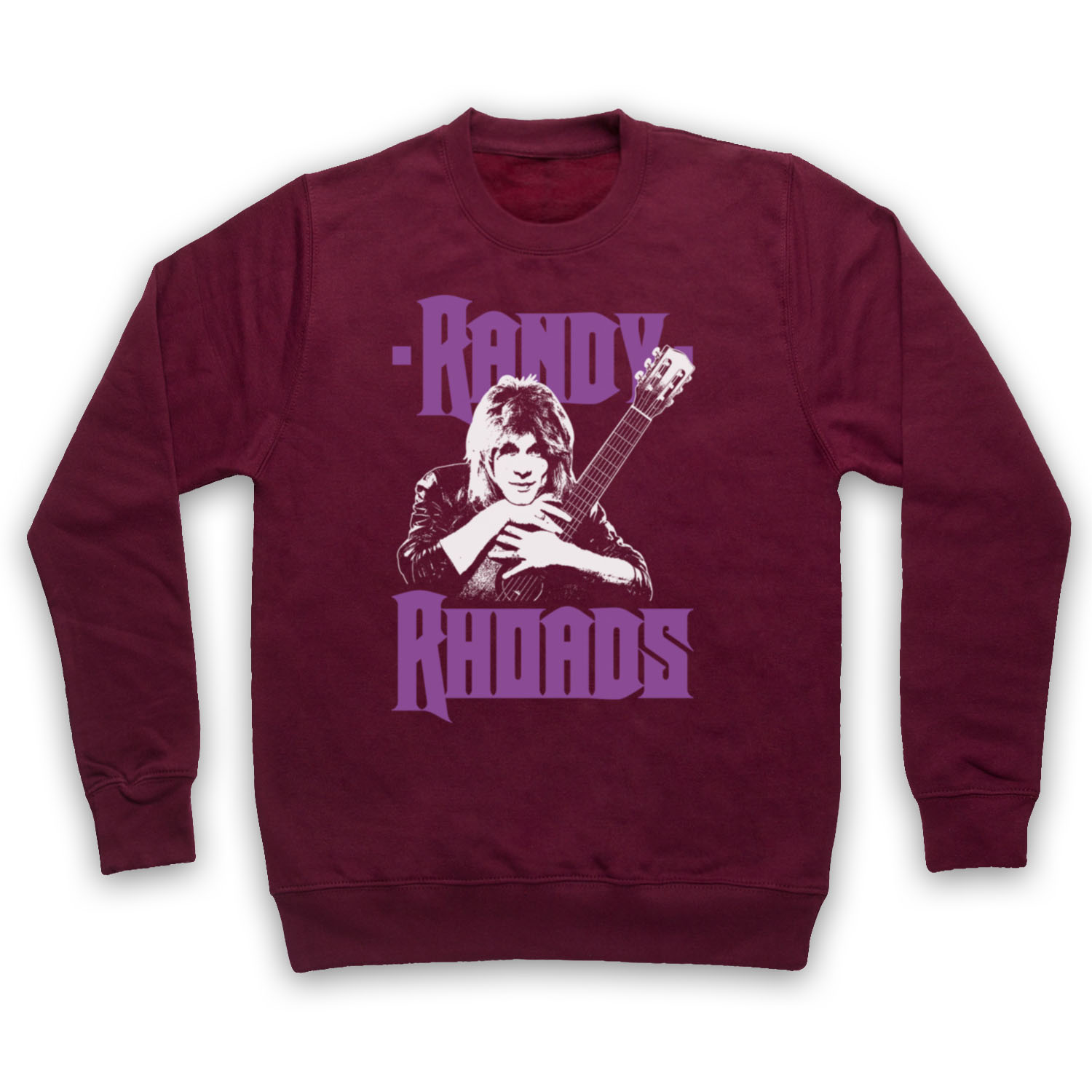 RANDY RHOADS ACOUSTIC GUITAR BLACK UNOFFICIAL SABBATH ADULTS UNISEX SWEATSHIRT - Picture 7 of 11