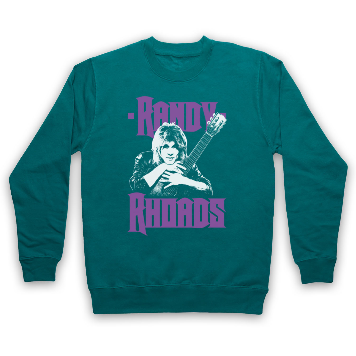 RANDY RHOADS ACOUSTIC GUITAR BLACK UNOFFICIAL SABBATH ADULTS UNISEX SWEATSHIRT - Picture 9 of 11