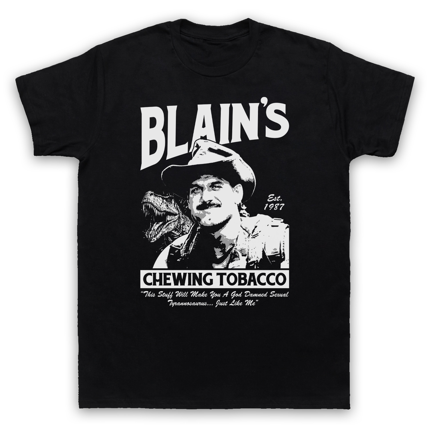 Blain's Chewing Tobacco Predator Sci Fi Ventura Parody Adults T-Shirt Sizes Cols - Picture 6 of 26