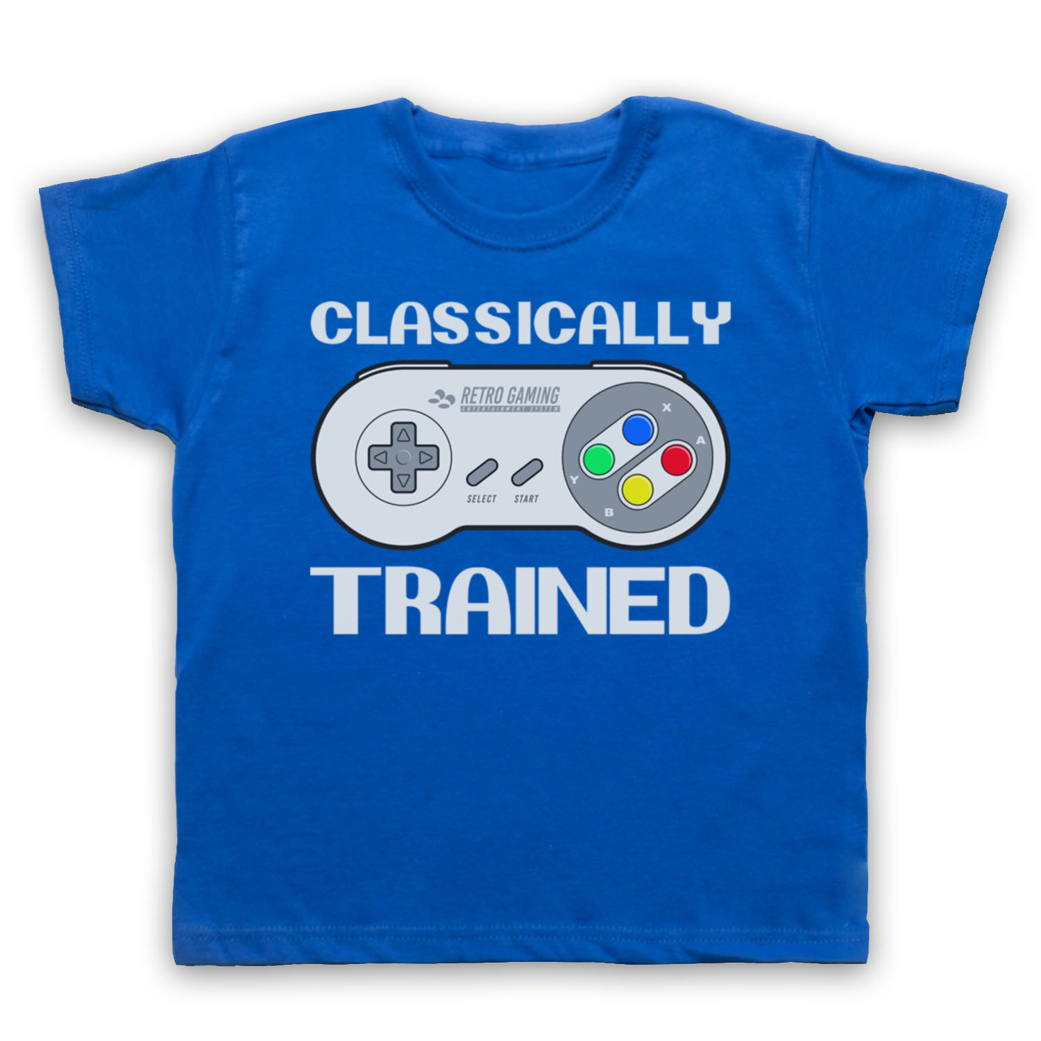 CLASSICALLY TRAINED SNES CONSOLE CONTROLLER RETRO GAME KIDS CHILDS T-SHIRT - Picture 5 of 11