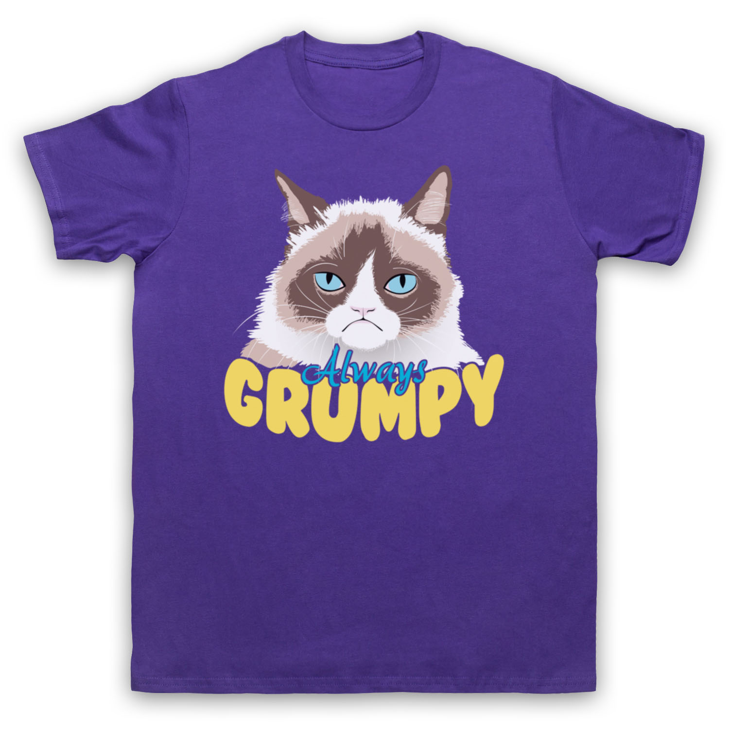 GRUMPY CAT UNOFFICIAL ALWAYS GRUMPY KITTEN FUNNY MEME MENS & WOMENS T-SHIRT - Picture 12 of 23