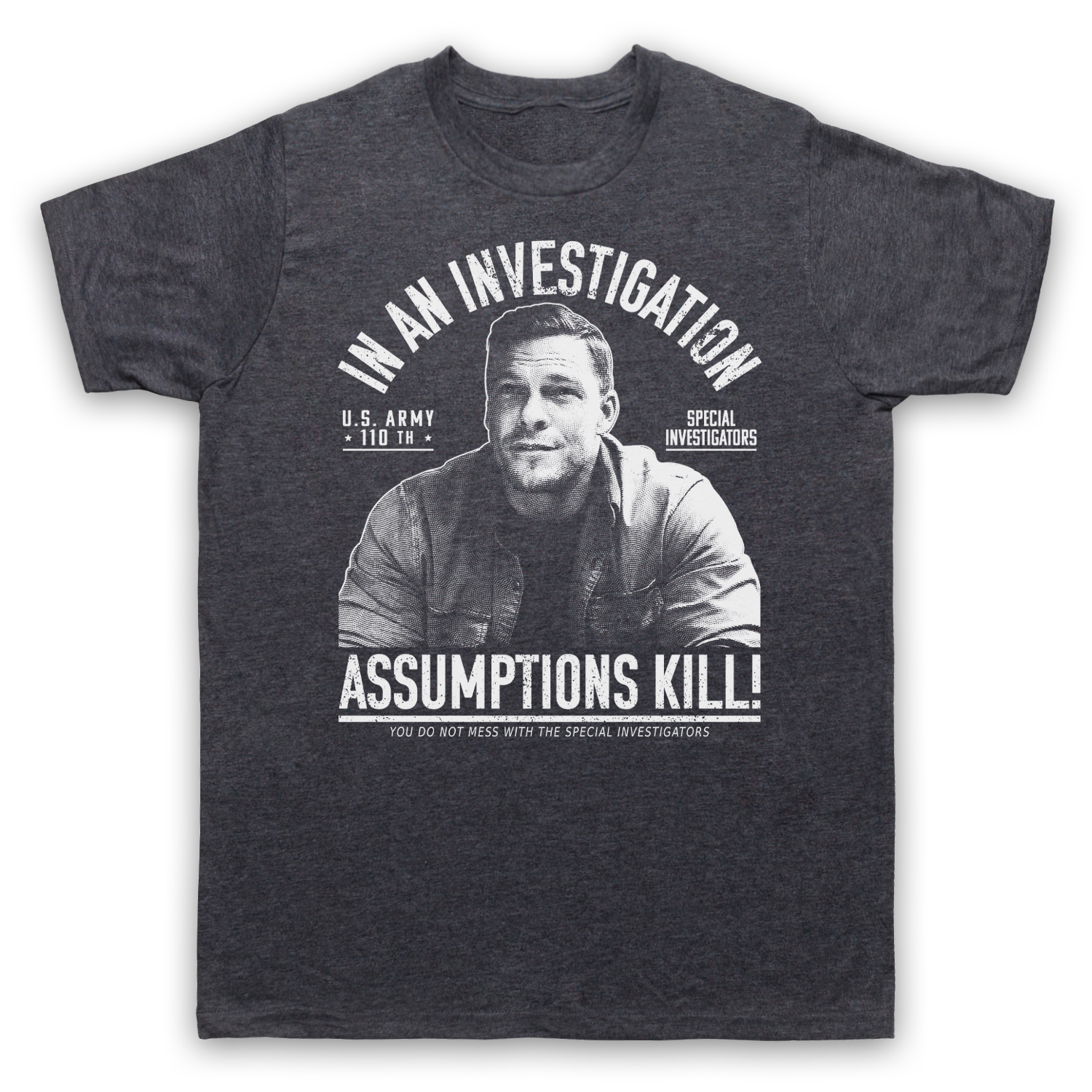 T-shirt adulte Reacher offres In An Investigation Assumptions Kill Major Jack Army 110th