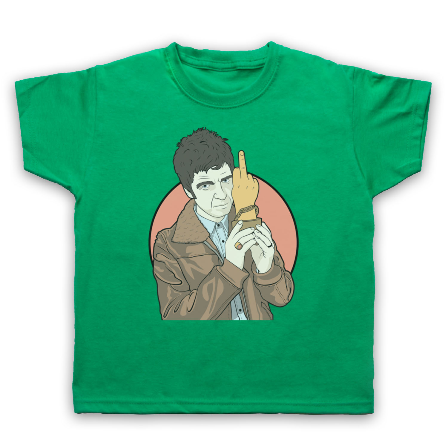 BRITPOP NOEL UNOFFICIAL NME FINGER AWARD ROCK LEGEND KIDS CHILDS T-SHIRT - Picture 8 of 11