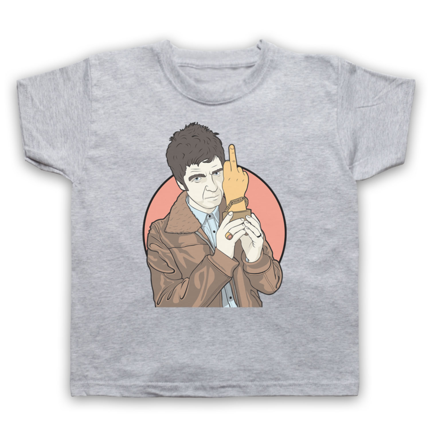 BRITPOP NOEL UNOFFICIAL NME FINGER AWARD ROCK LEGEND KIDS CHILDS T-SHIRT - Picture 7 of 11