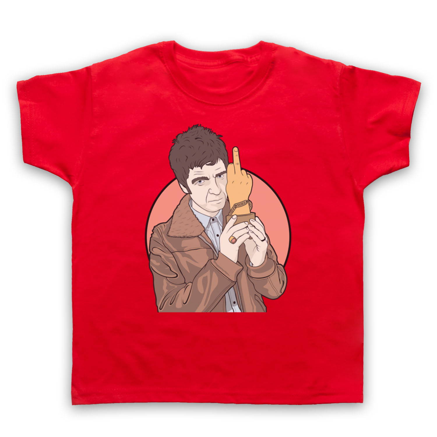 BRITPOP NOEL UNOFFICIAL NME FINGER AWARD ROCK LEGEND KIDS CHILDS T-SHIRT - Picture 6 of 11