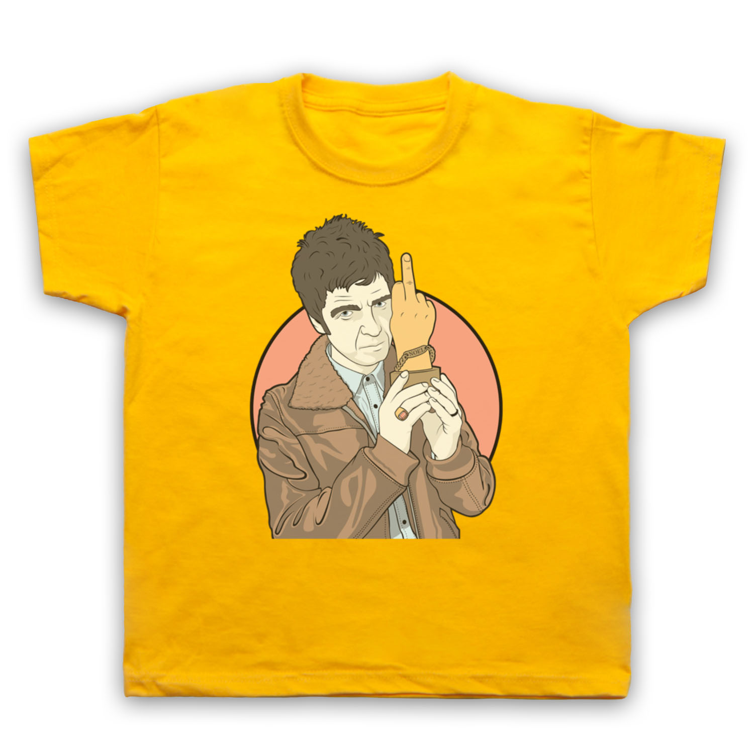 BRITPOP NOEL UNOFFICIAL NME FINGER AWARD ROCK LEGEND KIDS CHILDS T-SHIRT - Picture 10 of 11