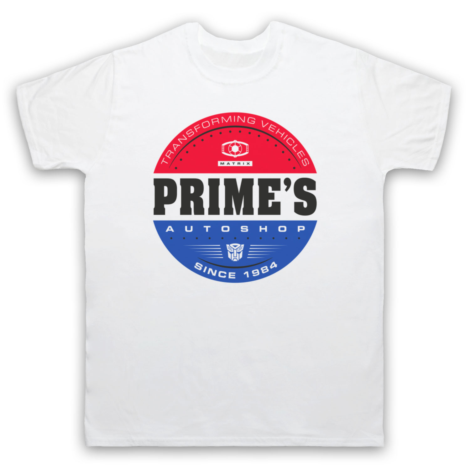 TRANSFORMERS OPTIMUS PRIME'S AUTOSHOP GARAGE BODYSHOP MENS & WOMENS T-SHIRT - Picture 3 of 22