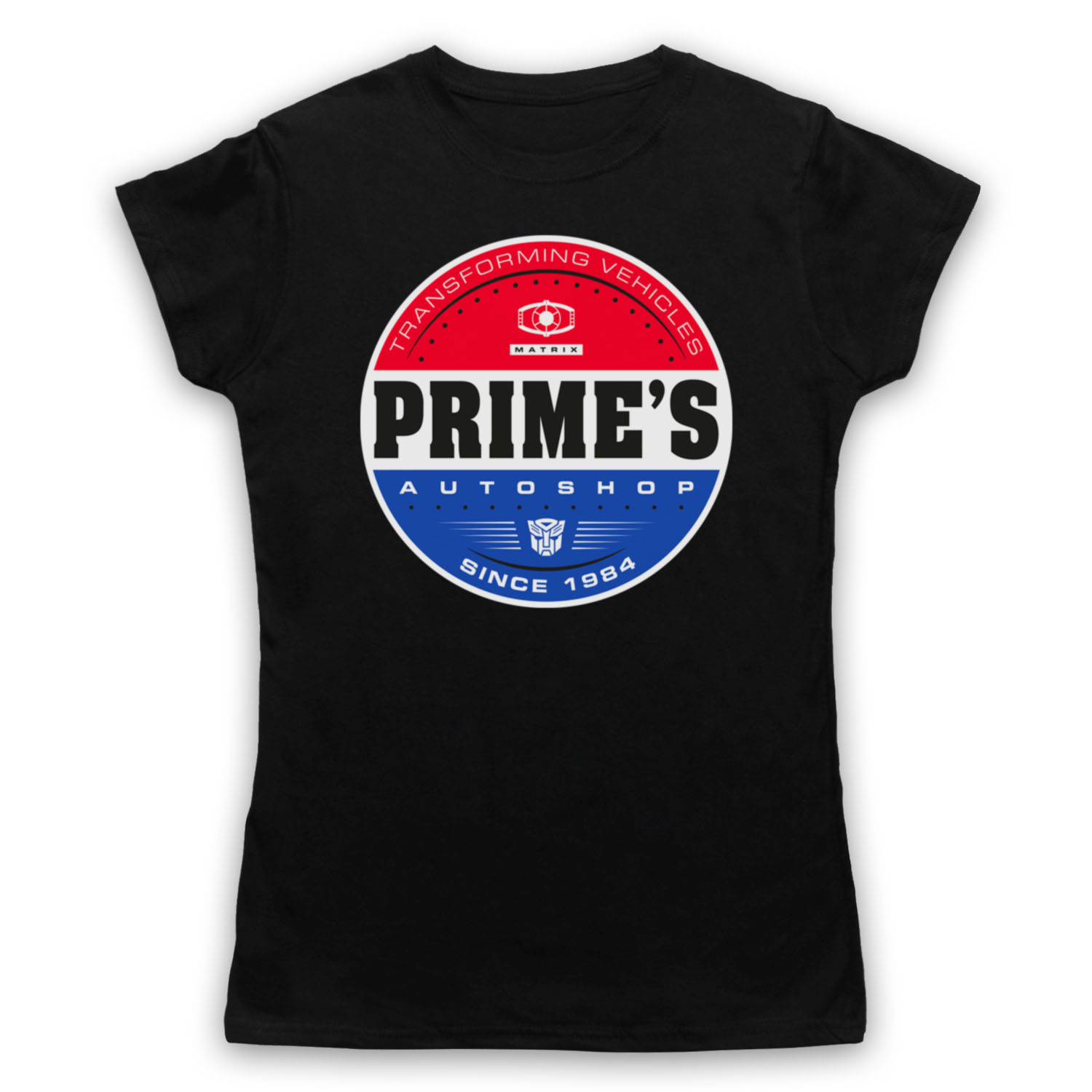 TRANSFORMERS OPTIMUS PRIME'S AUTOSHOP GARAGE BODYSHOP MENS & WOMENS T-SHIRT - Picture 14 of 22