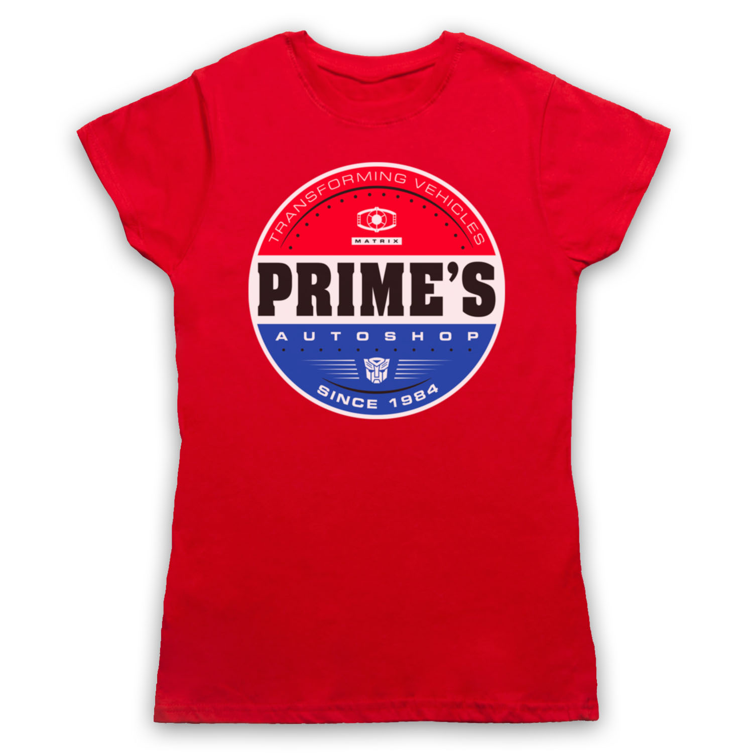 TRANSFORMERS OPTIMUS PRIME'S AUTOSHOP GARAGE BODYSHOP MENS & WOMENS T-SHIRT - Picture 18 of 22