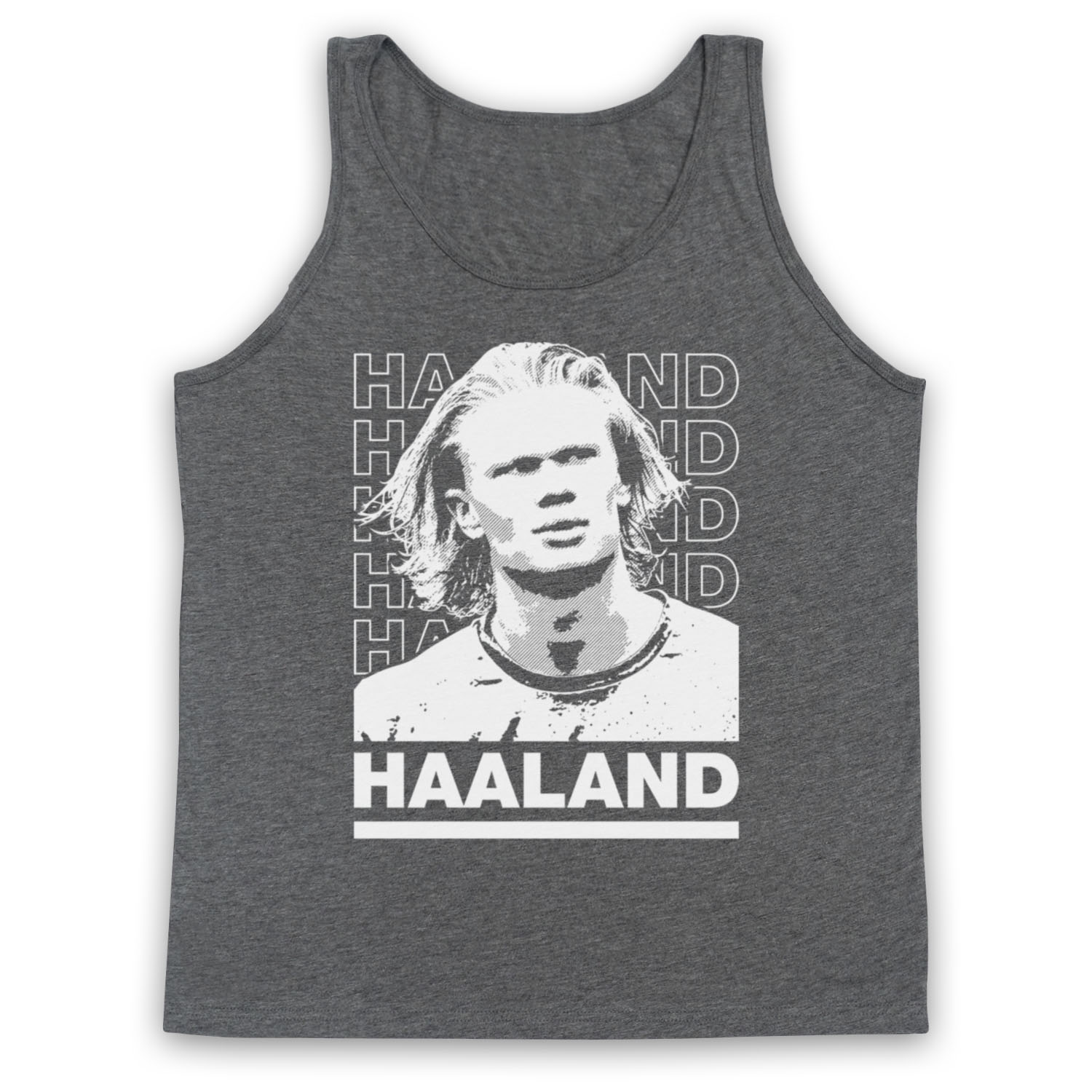 HAALAND MAN FOOTBALL NORWAY TOURNAMENT CITY TRIBUTE ADULTS VEST TANK TOP - Picture 7 of 10