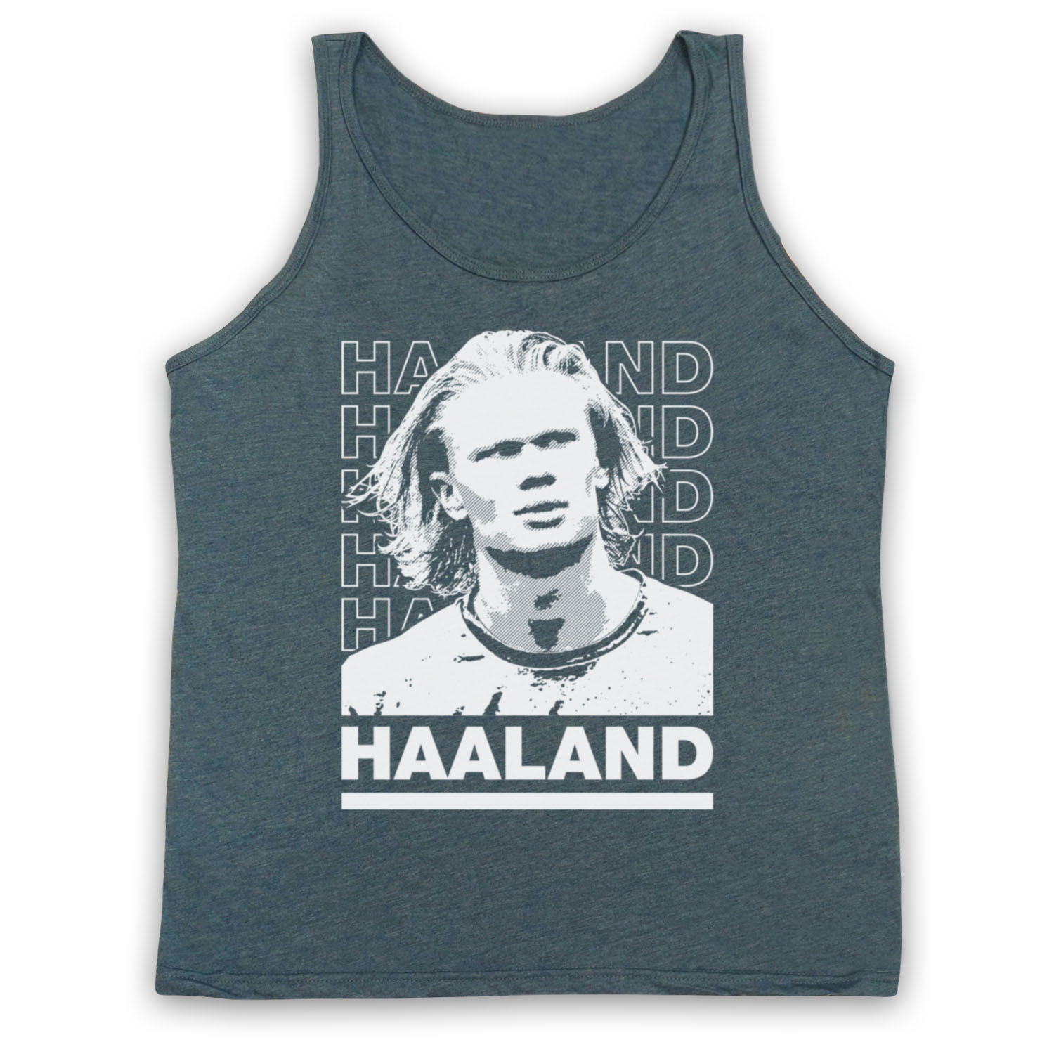HAALAND MAN FOOTBALL NORWAY TOURNAMENT CITY TRIBUTE ADULTS VEST TANK TOP - Picture 10 of 10