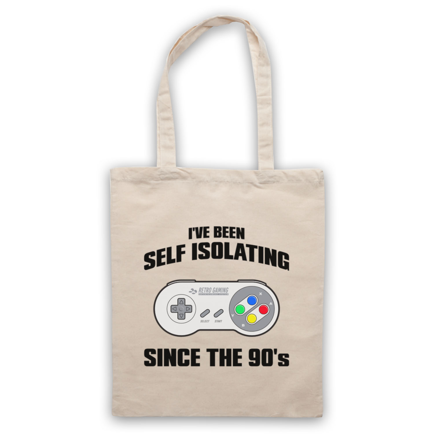 I'VE BEEN SELF ISOLATING SINCE THE 90'S SNES CONTROLLER TOTE BAG LIFE SHOPPER - Picture 7 of 11