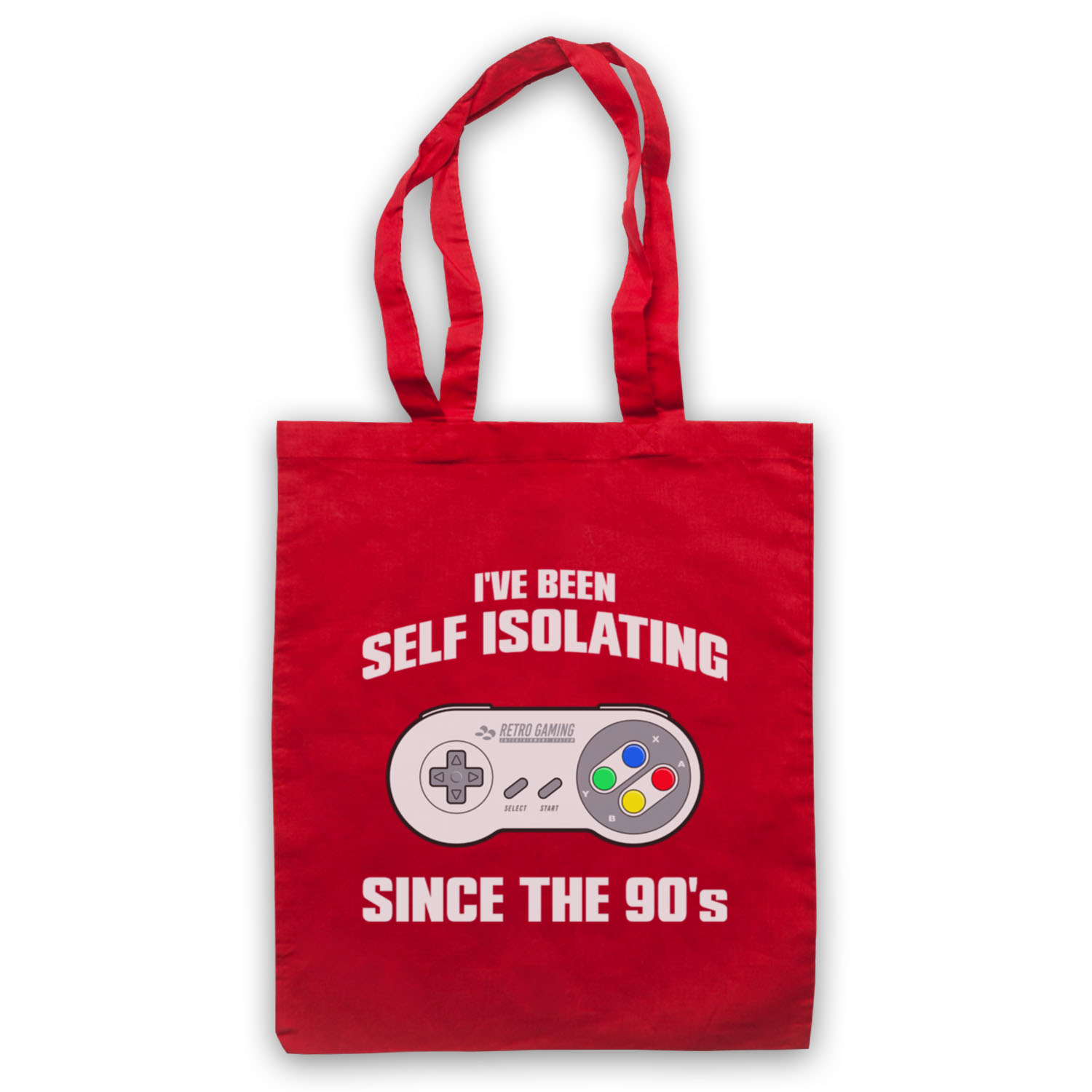 I'VE BEEN SELF ISOLATING SINCE THE 90'S SNES CONTROLLER TOTE BAG LIFE SHOPPER - Picture 6 of 11